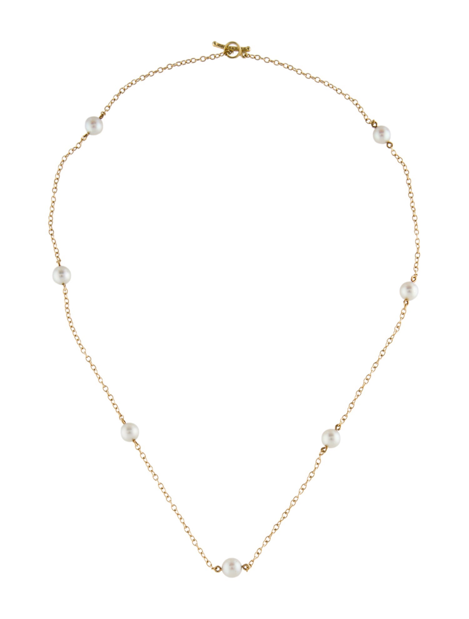 Tiffany & Co. 18K Pearl by the Yard Station Necklace
