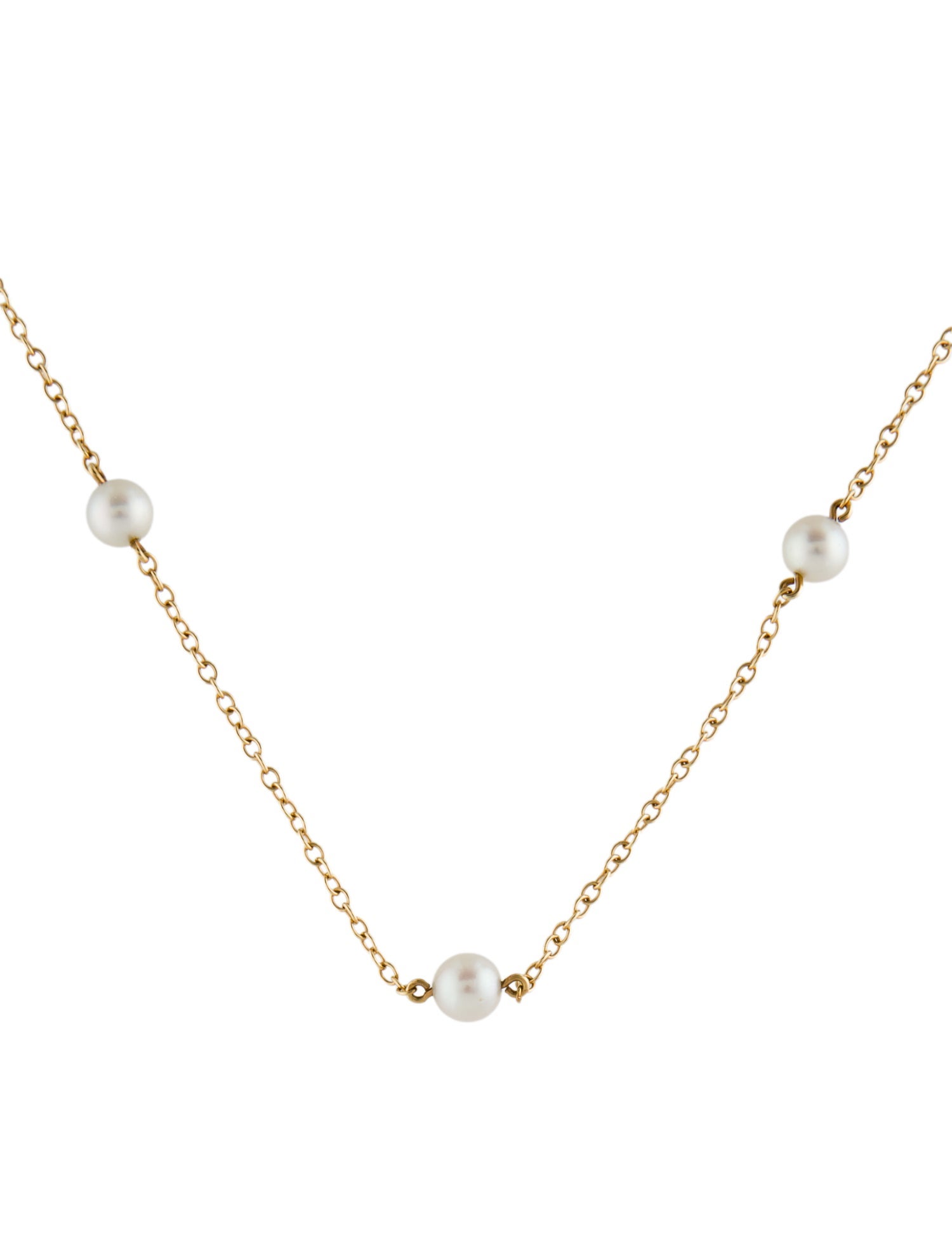 Tiffany & Co. 18K Pearl by the Yard Station Necklace