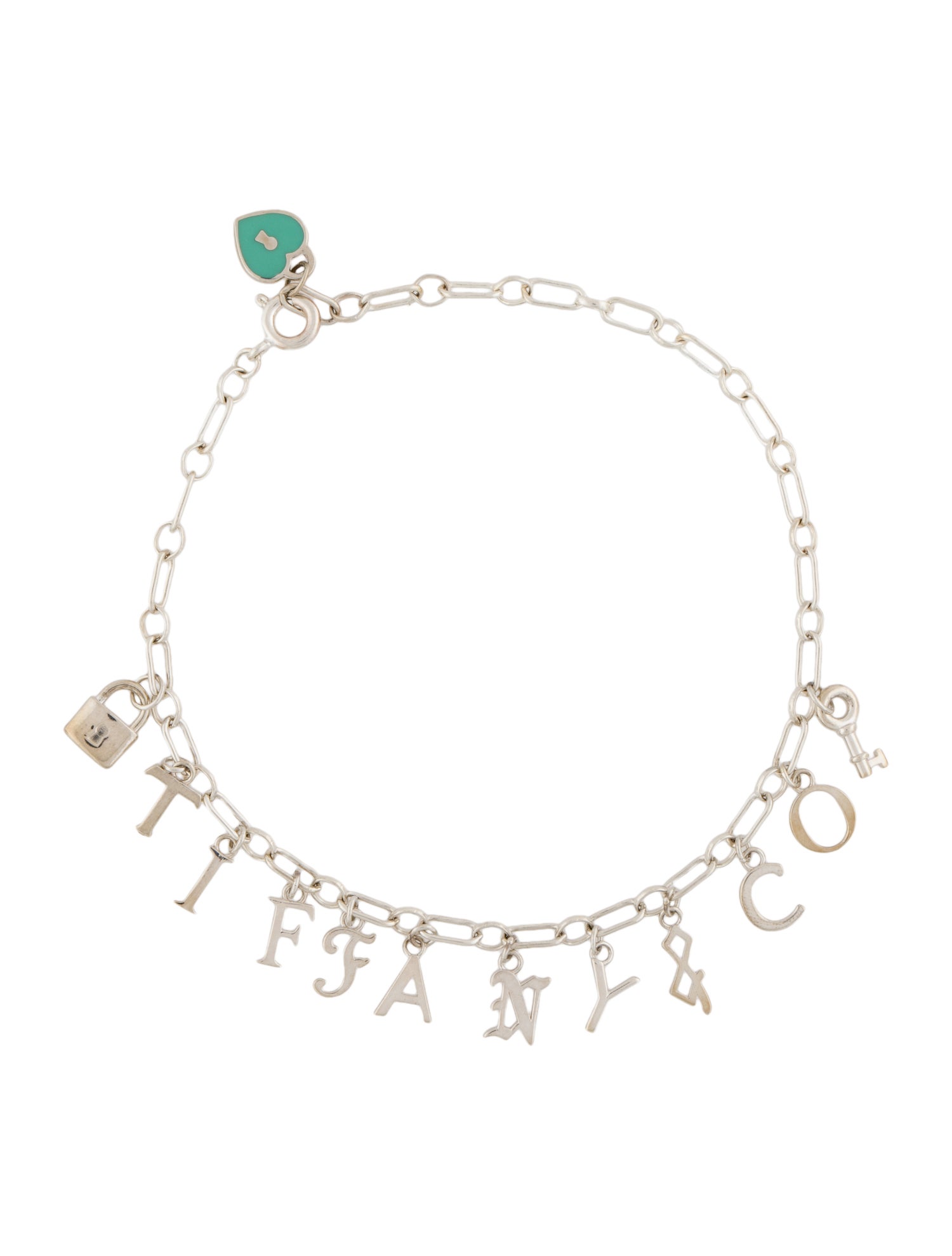 Tiffany & Co. Enamel Love Notes Dangle Charm Bracelet