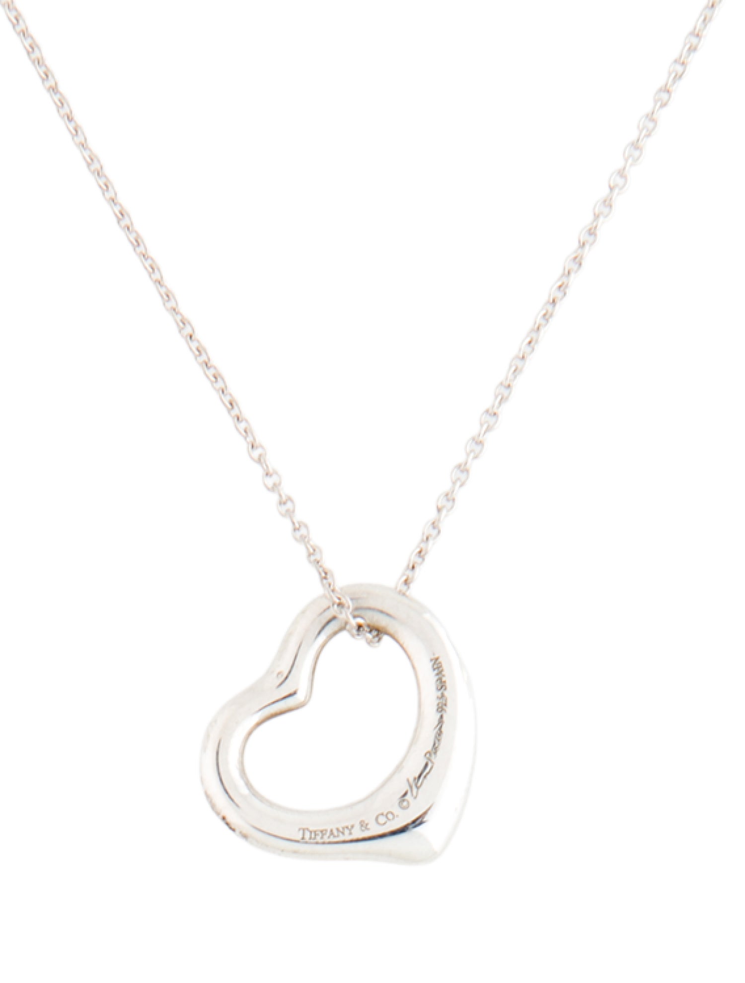 Tiffany & Co. Open Heart Pendant Necklace