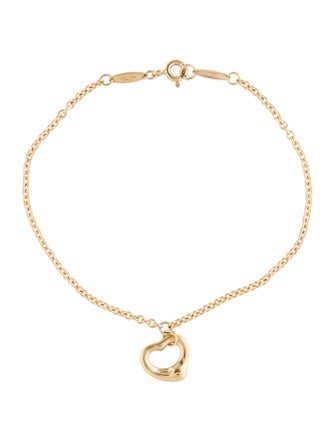 Tiffany & Co. 18K Open Heart Charm Bracelet