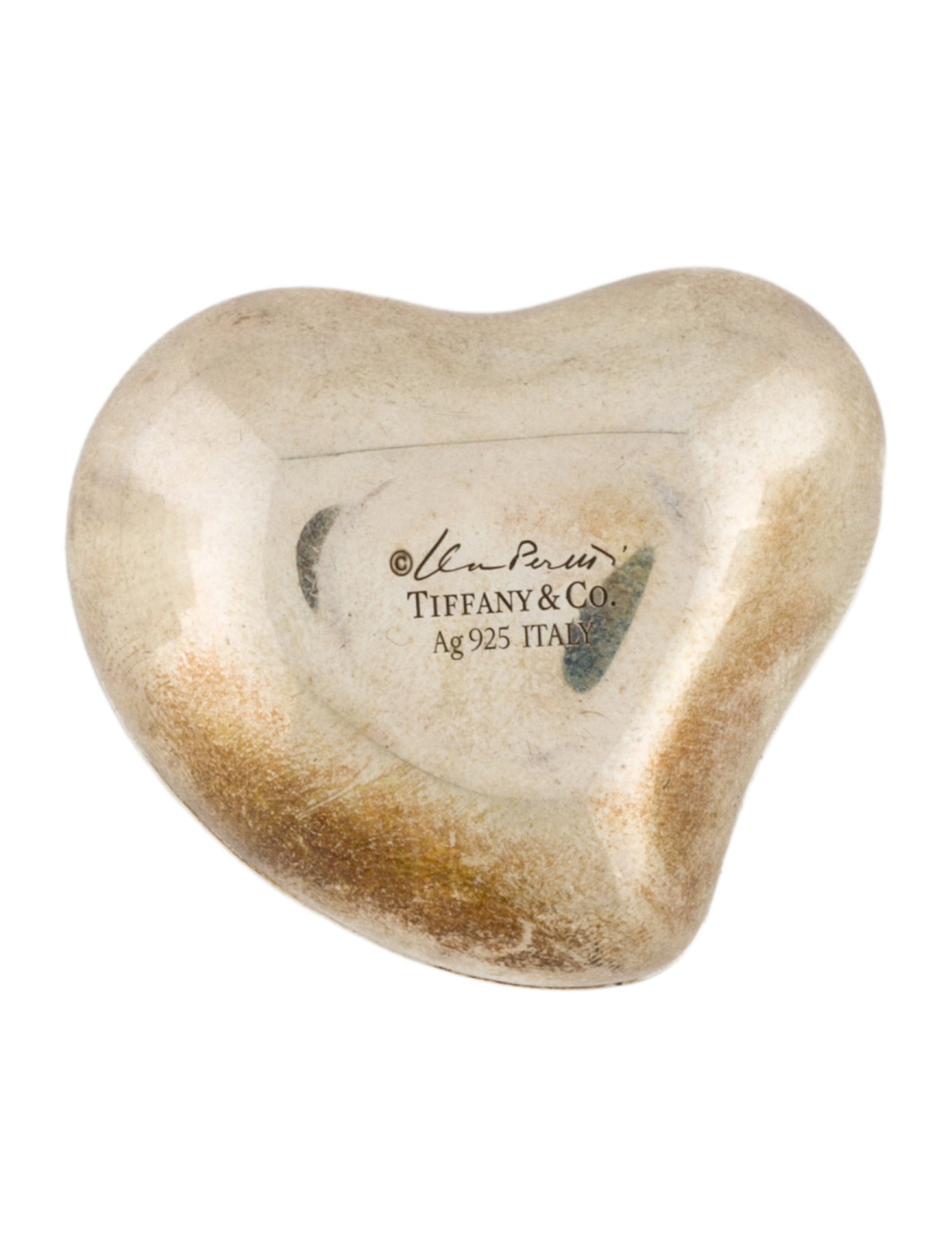 Tiffany & Co. Sterling Silver Elsa Peretti Heart Pill Box