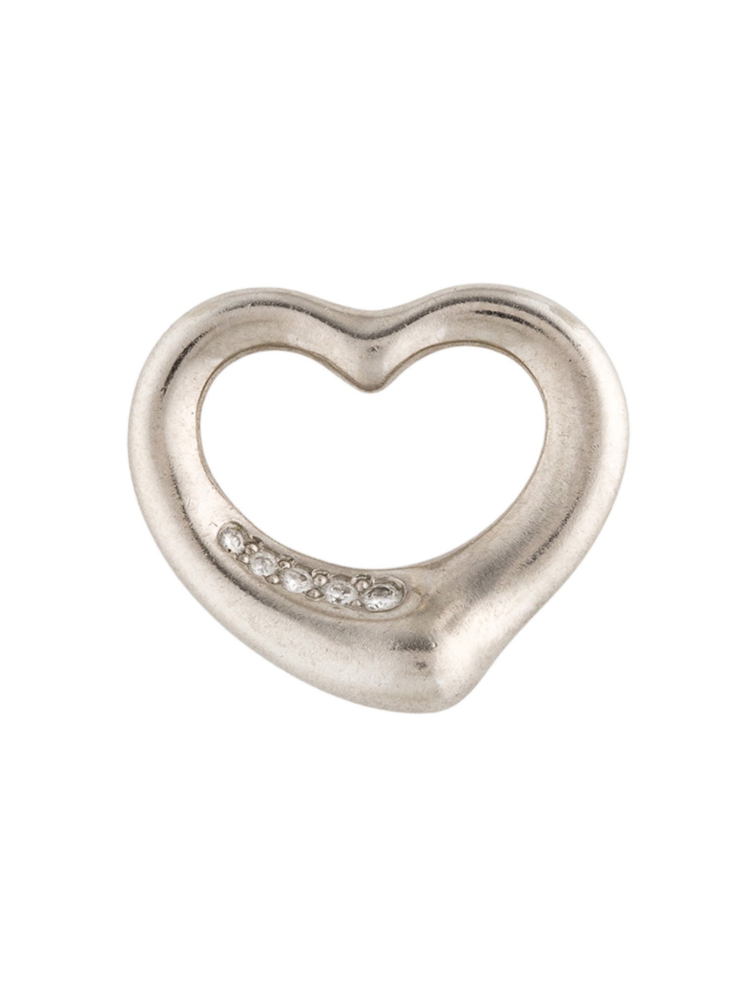 Tiffany & Co. Platinum Diamond Open Heart Pendant