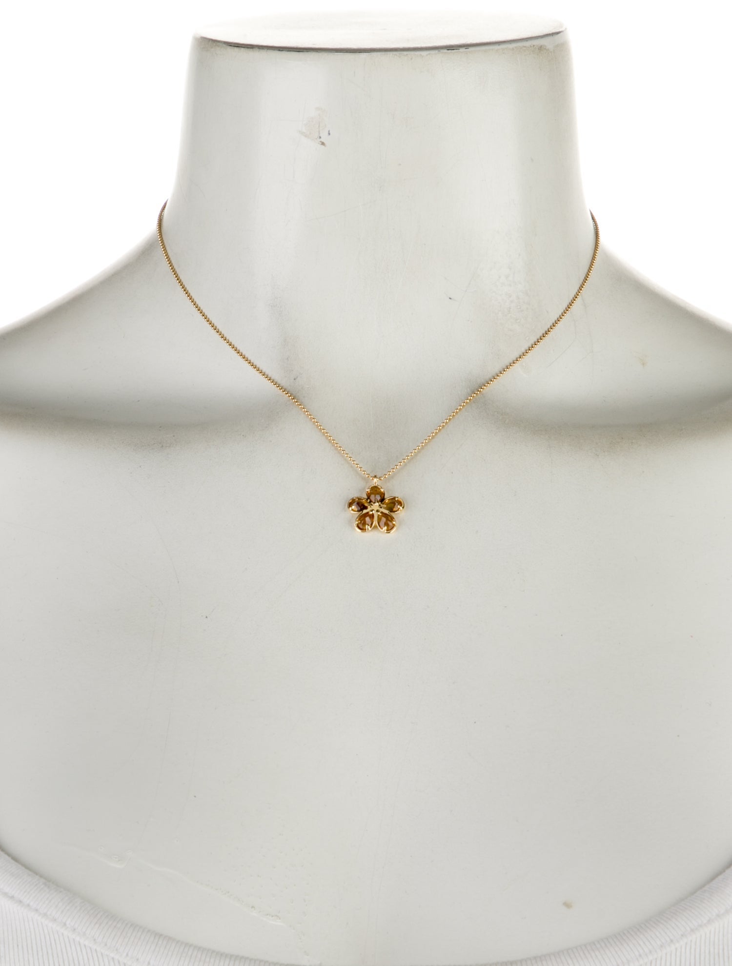 Tiffany & Co. 18K Citrine & Diamond Sparklers Flower Pendant Necklace
