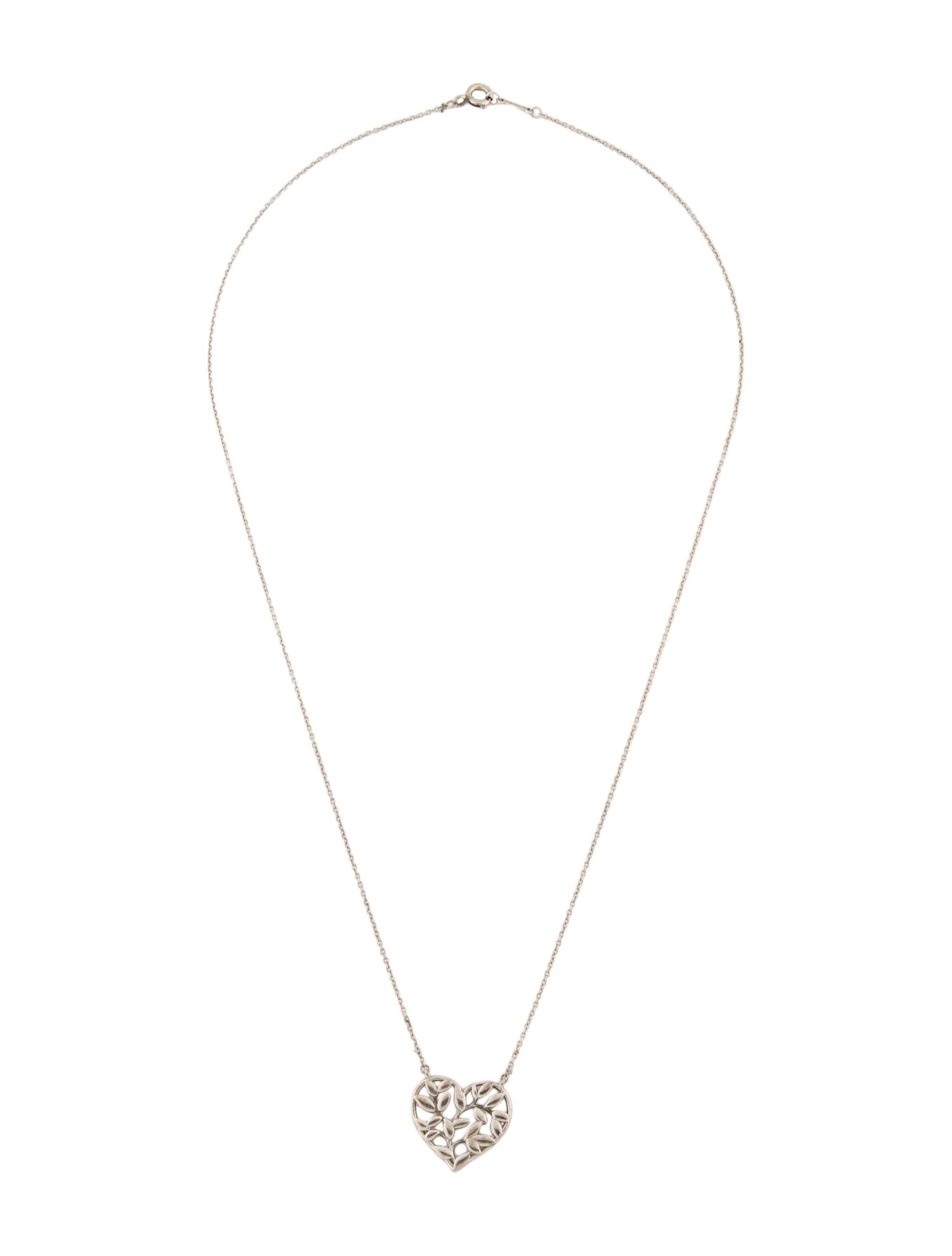 Tiffany & Co. Olive Leaf Heart Pendant Necklace