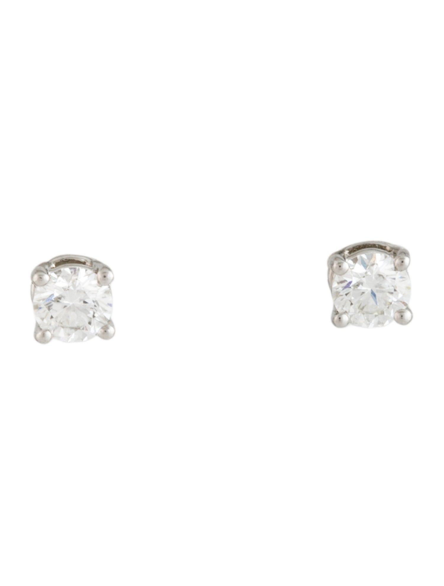 Tiffany & Co. Platinum Diamond Solitaire Stud Earrings