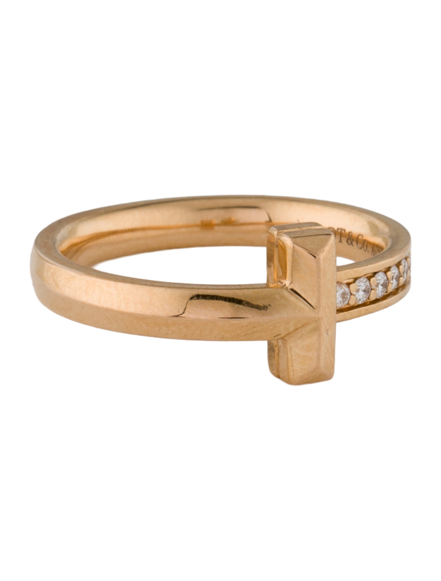 Tiffany & Co. 18K Diamond Tiffany T Band