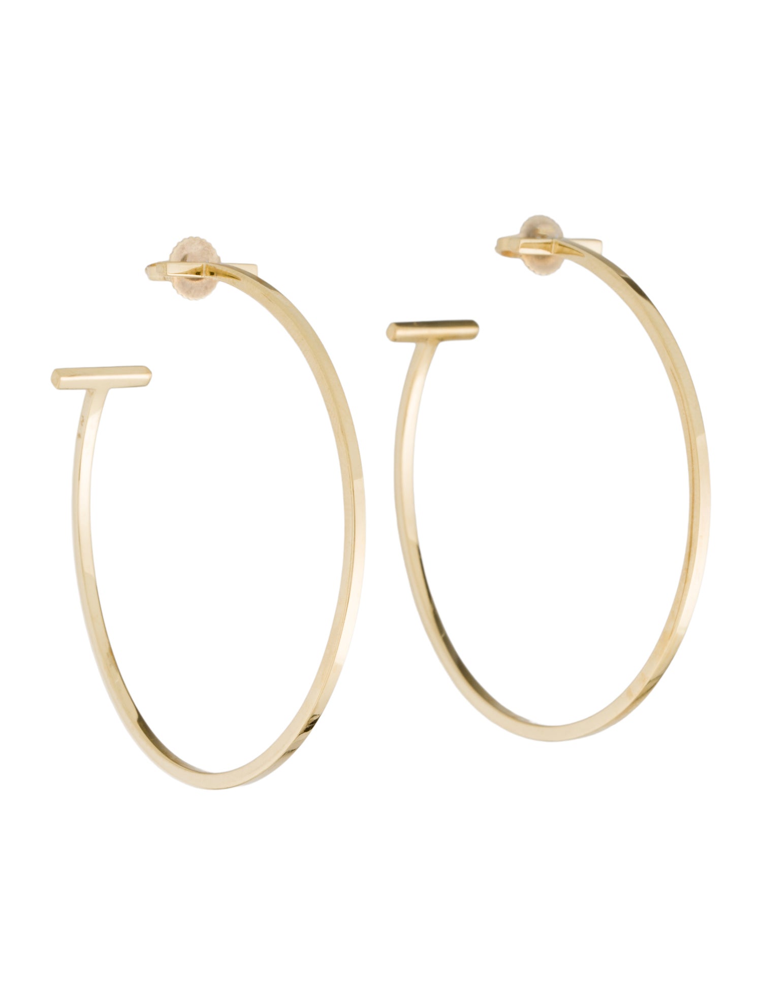 Tiffany & Co. 18K T Wire Hoop Earrings