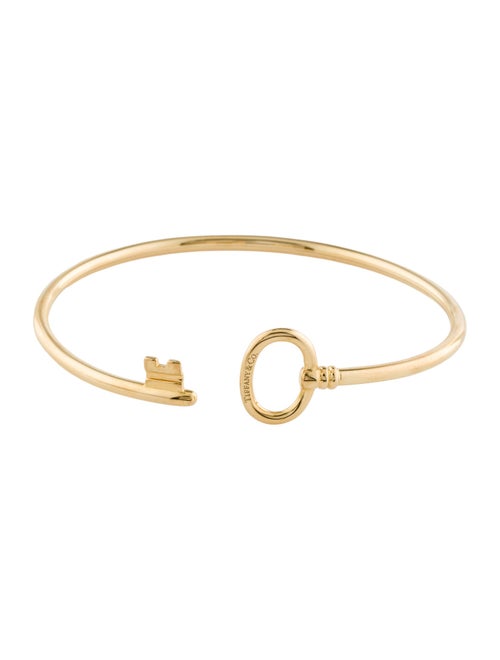 Tiffany & Co. 18K Oval Key Wire Cuff Bracelet