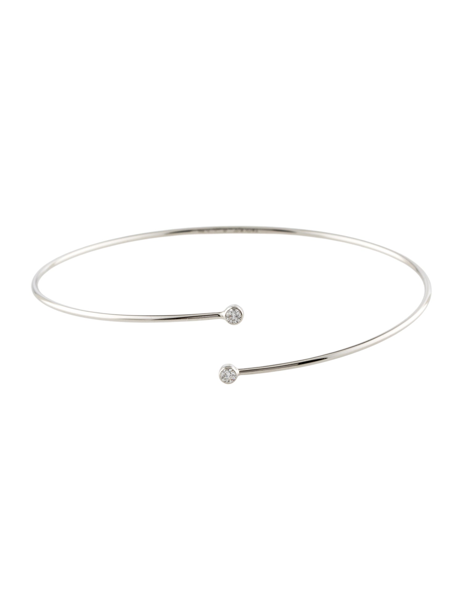 Tiffany & Co. Platinum Diamond Hoop Single-Row Bangle Bracelet