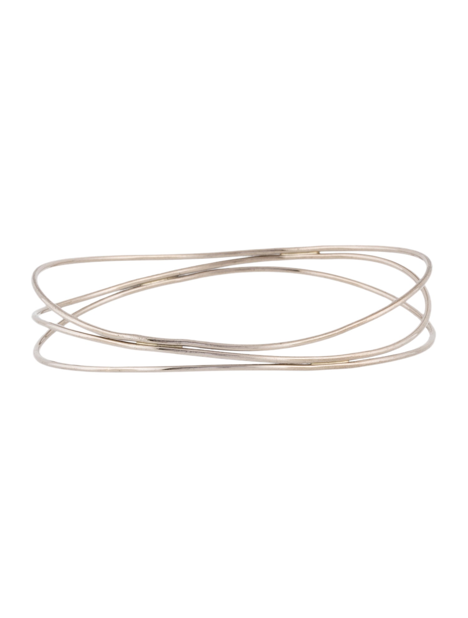 Tiffany & Co. 18K Wave Three-Row Bangle Bracelet