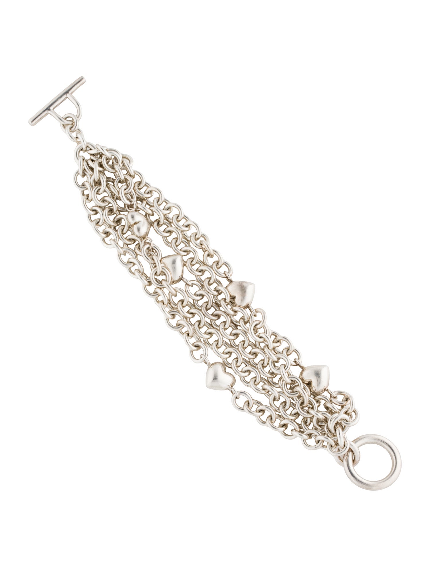 Tiffany & Co. Puffed Heart Multistrand Chain Bracelet