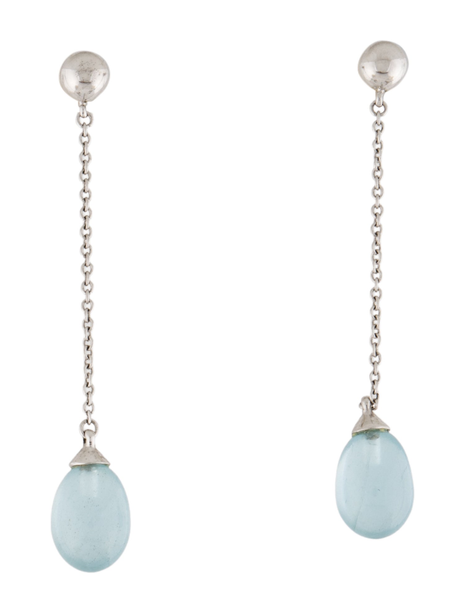 Tiffany & Co. 18K Aquamarine "Rainbow" Drop Earrings