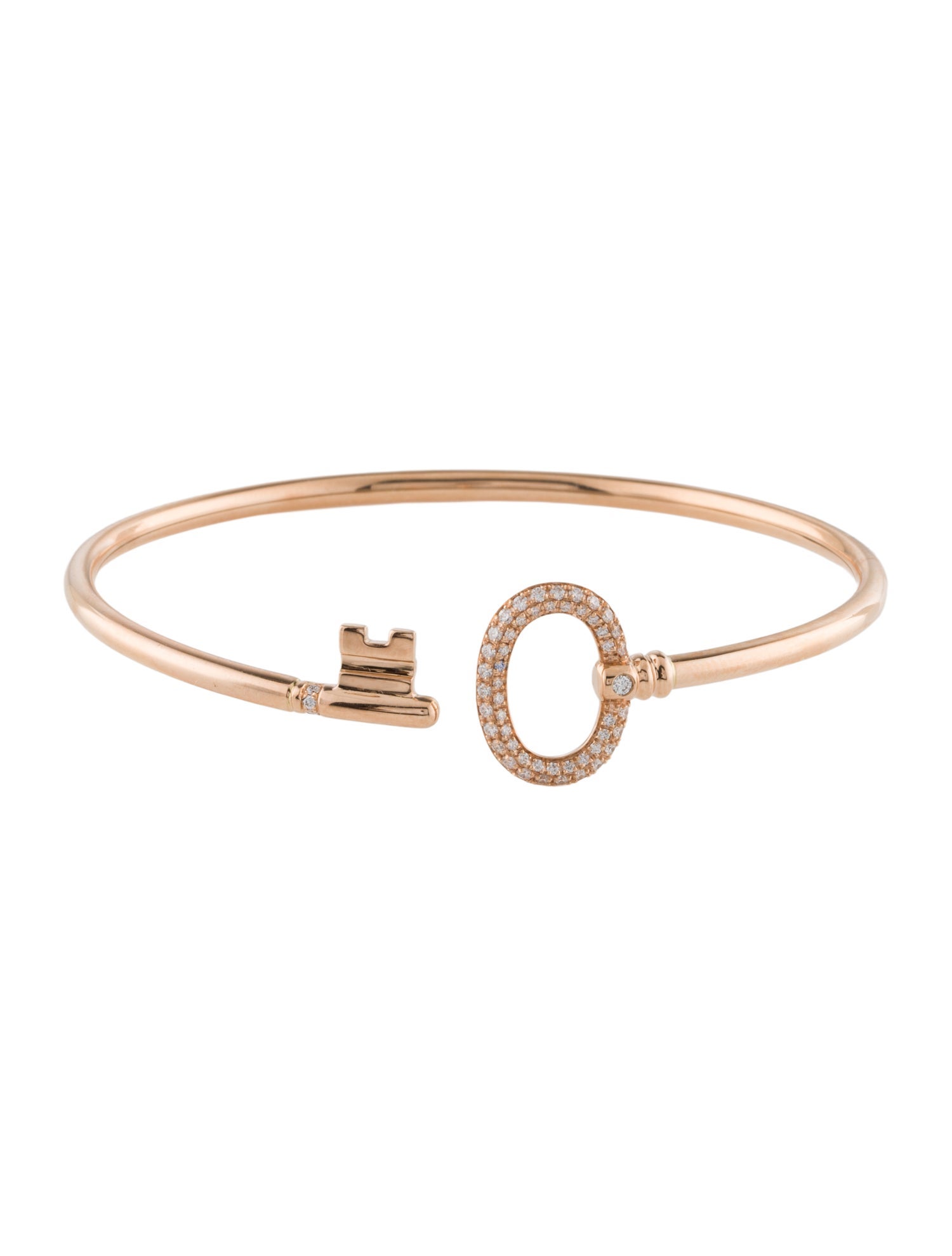 Tiffany & Co. 18K Diamond Oval Key Wire Bracelet