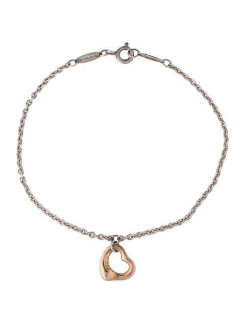 Tiffany & Co. Two-Tone Open Heart Charm Bracelet