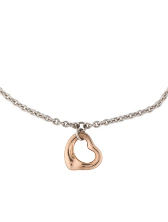 Tiffany & Co. Two-Tone Open Heart Charm Bracelet