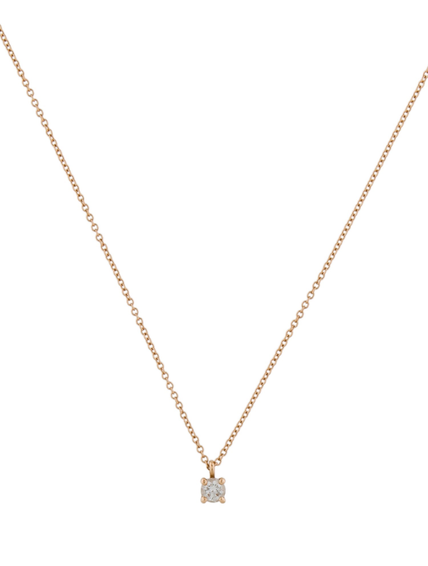 Tiffany & Co. 18K Solitaire Pendant Necklace