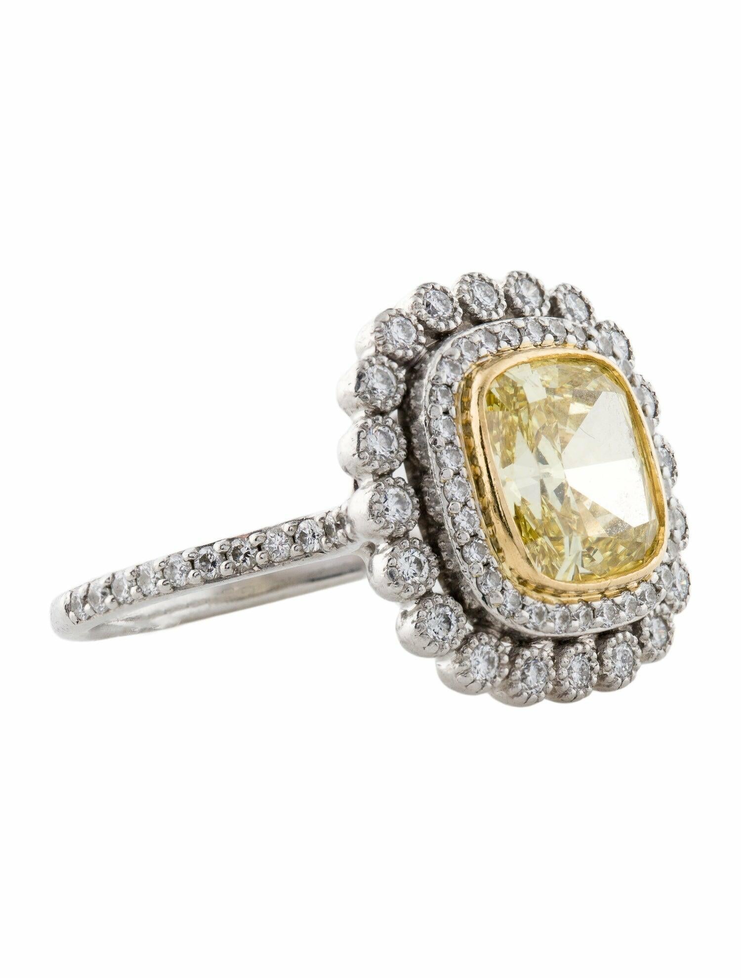 Tiffany & Co. 2.58ct Fancy Vivid Yellow Diamond Soleste Cocktail Ring