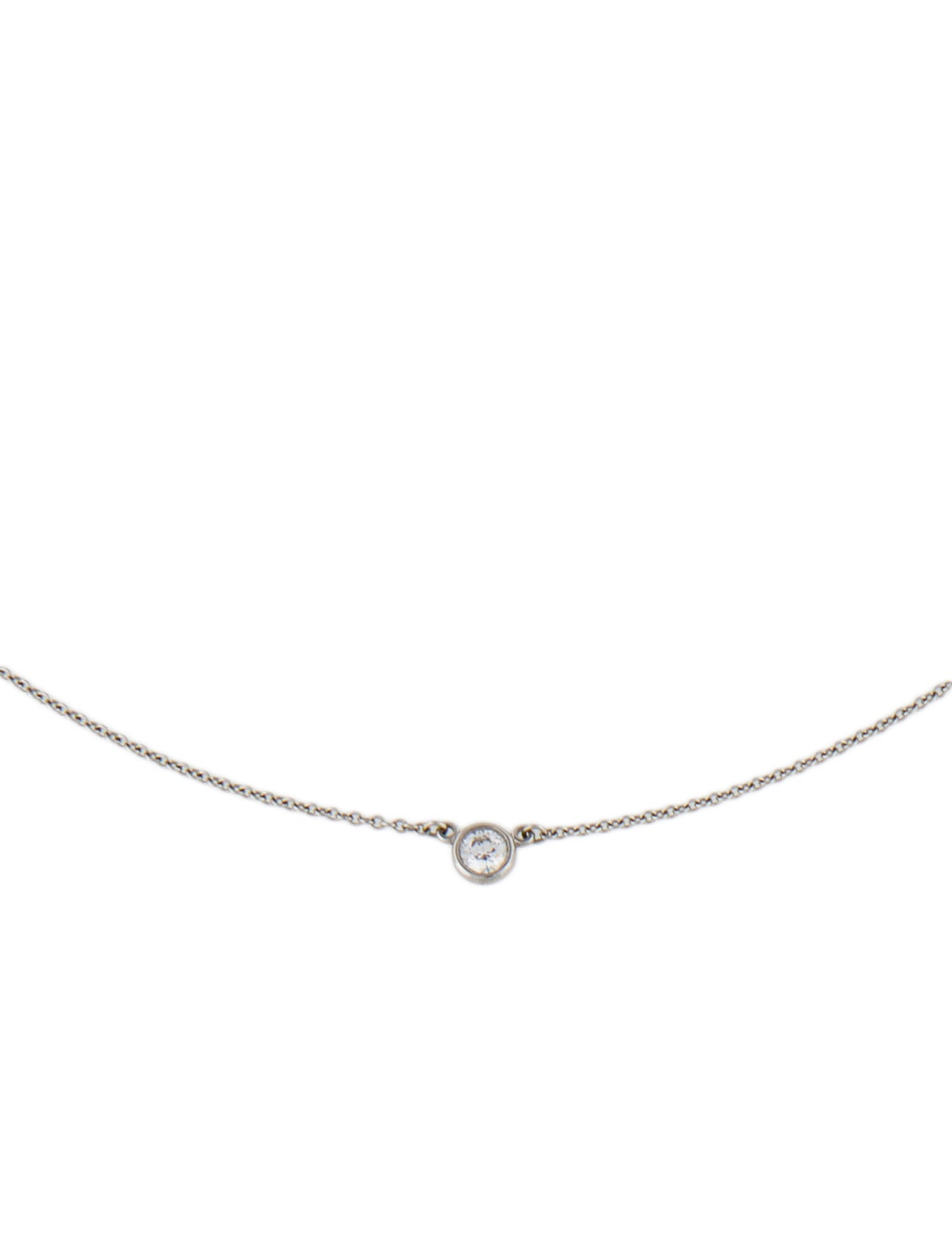 Tiffany & Co. Platinum Diamonds by the Yard® Single Diamond Pendant Necklace