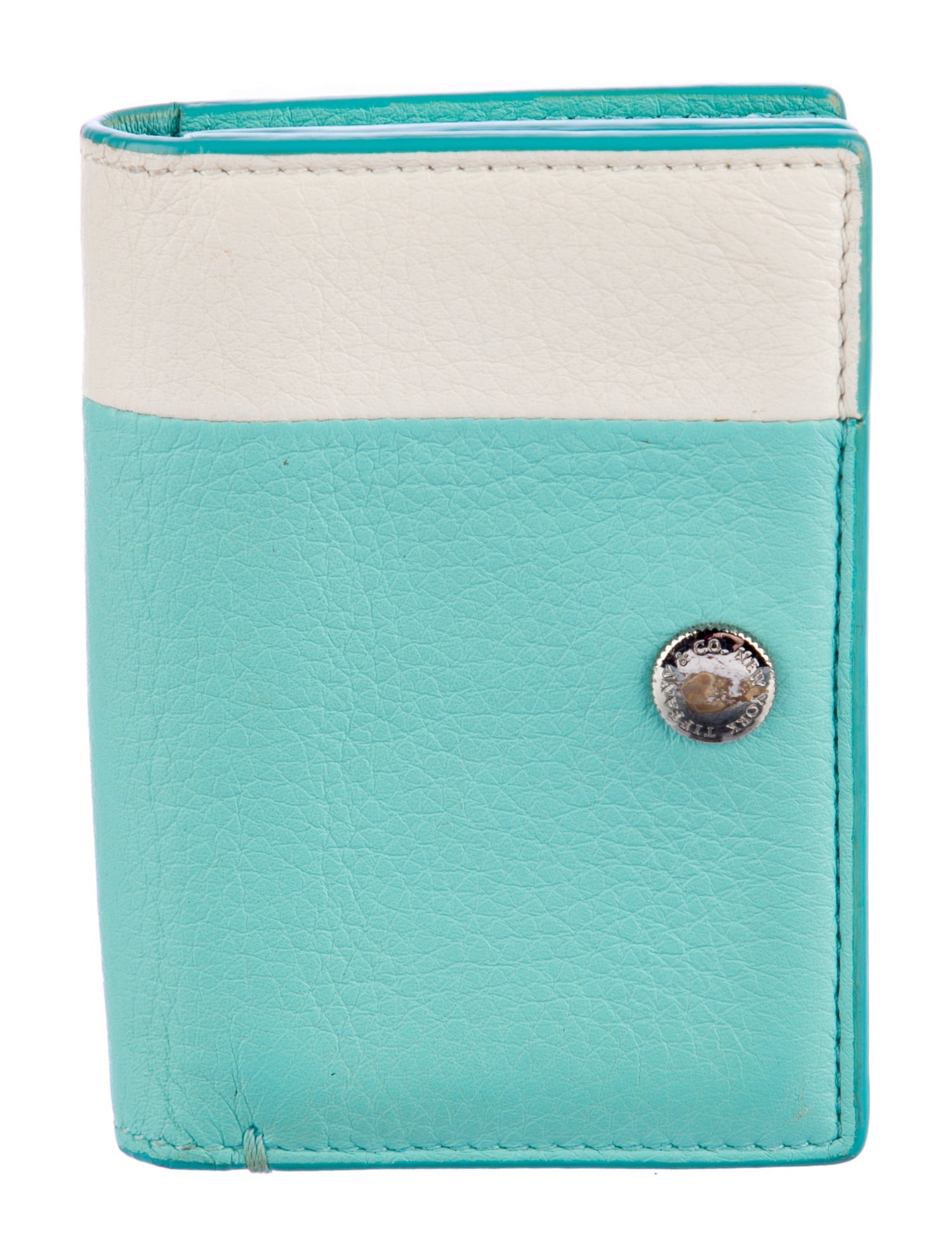 Tiffany & Co. Leather Colorblock Pattern Bifold Wallet