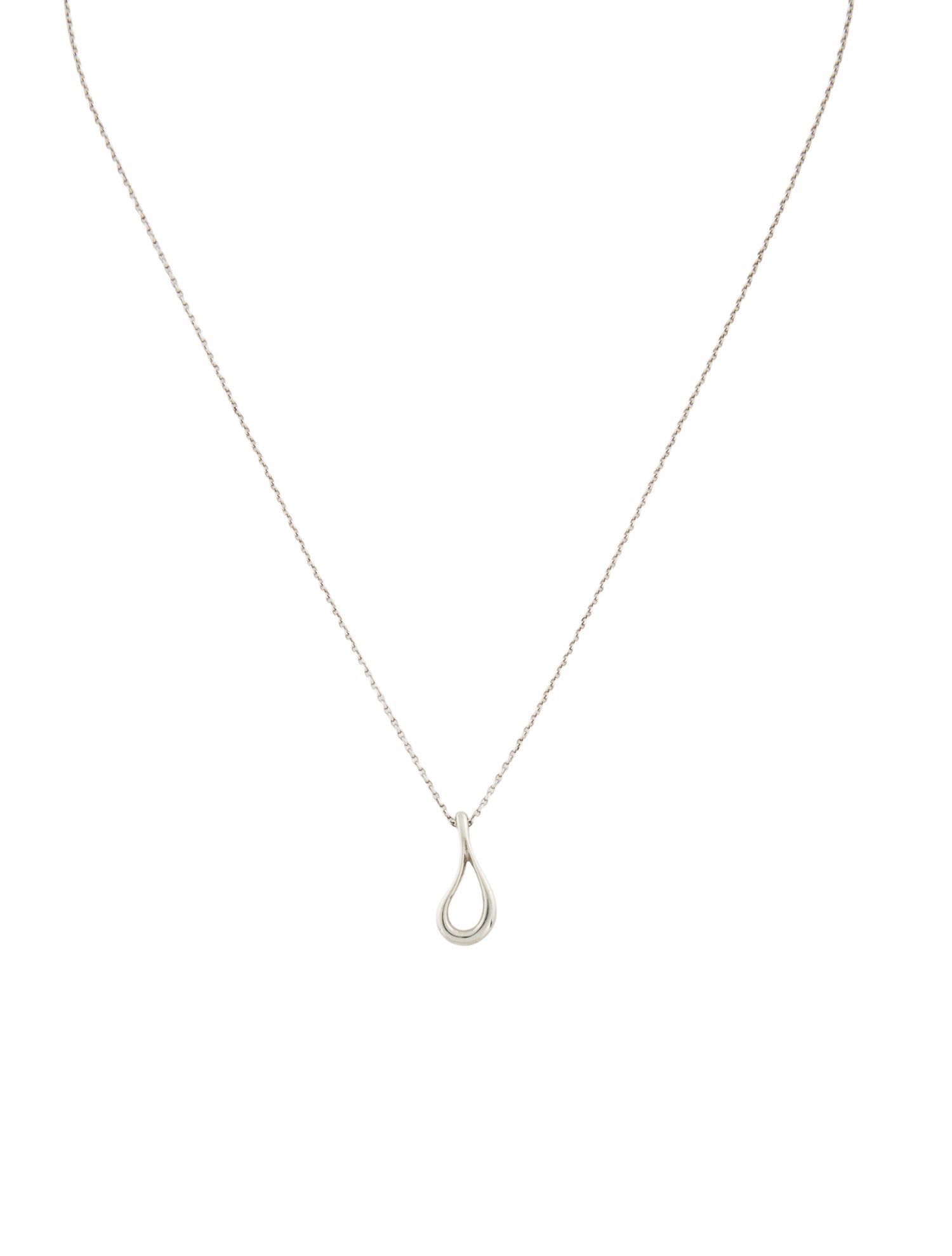 Tiffany & Co. Open Tear Drop Pendant Necklace
