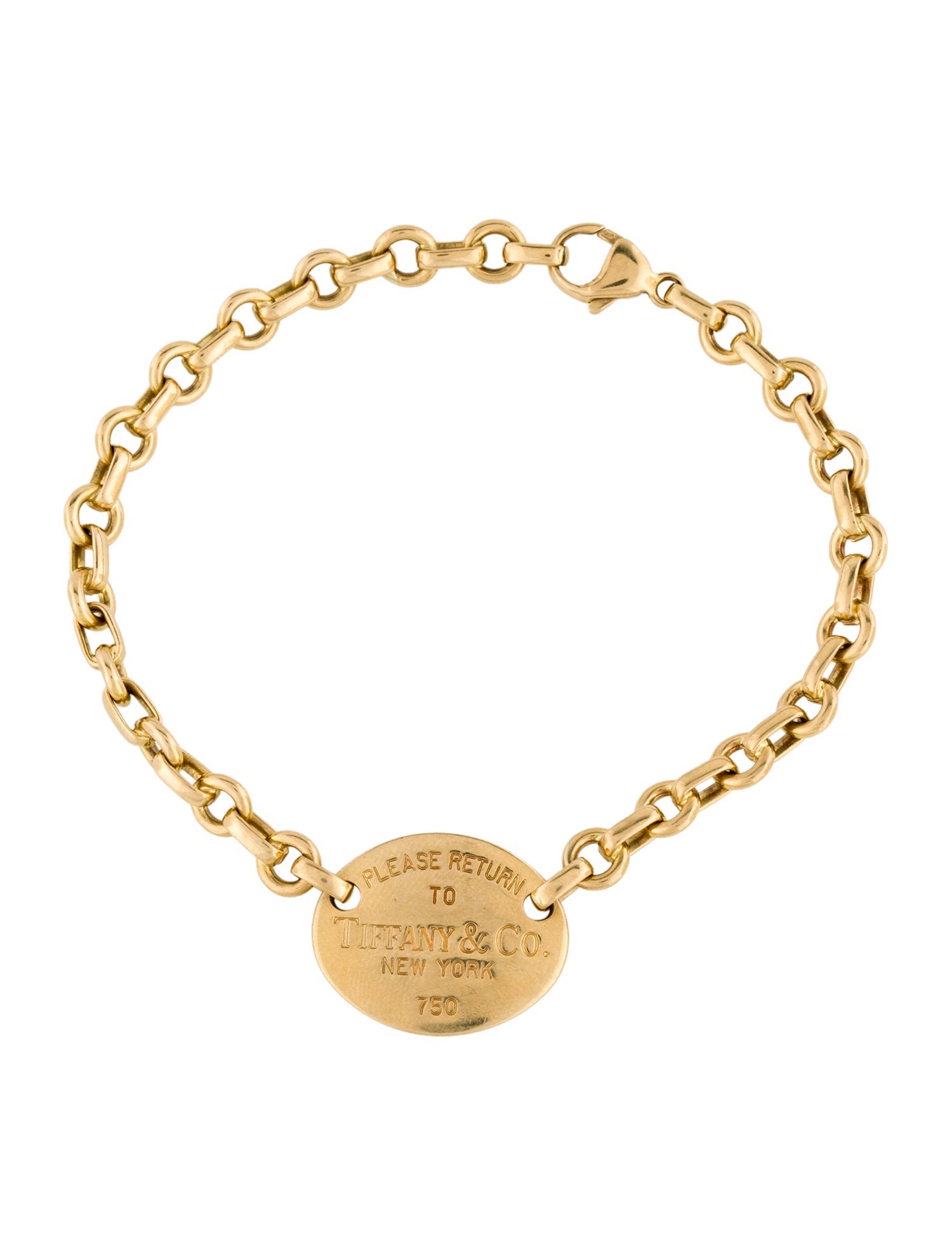 Tiffany & Co. 18K Oval Charm Bracelet