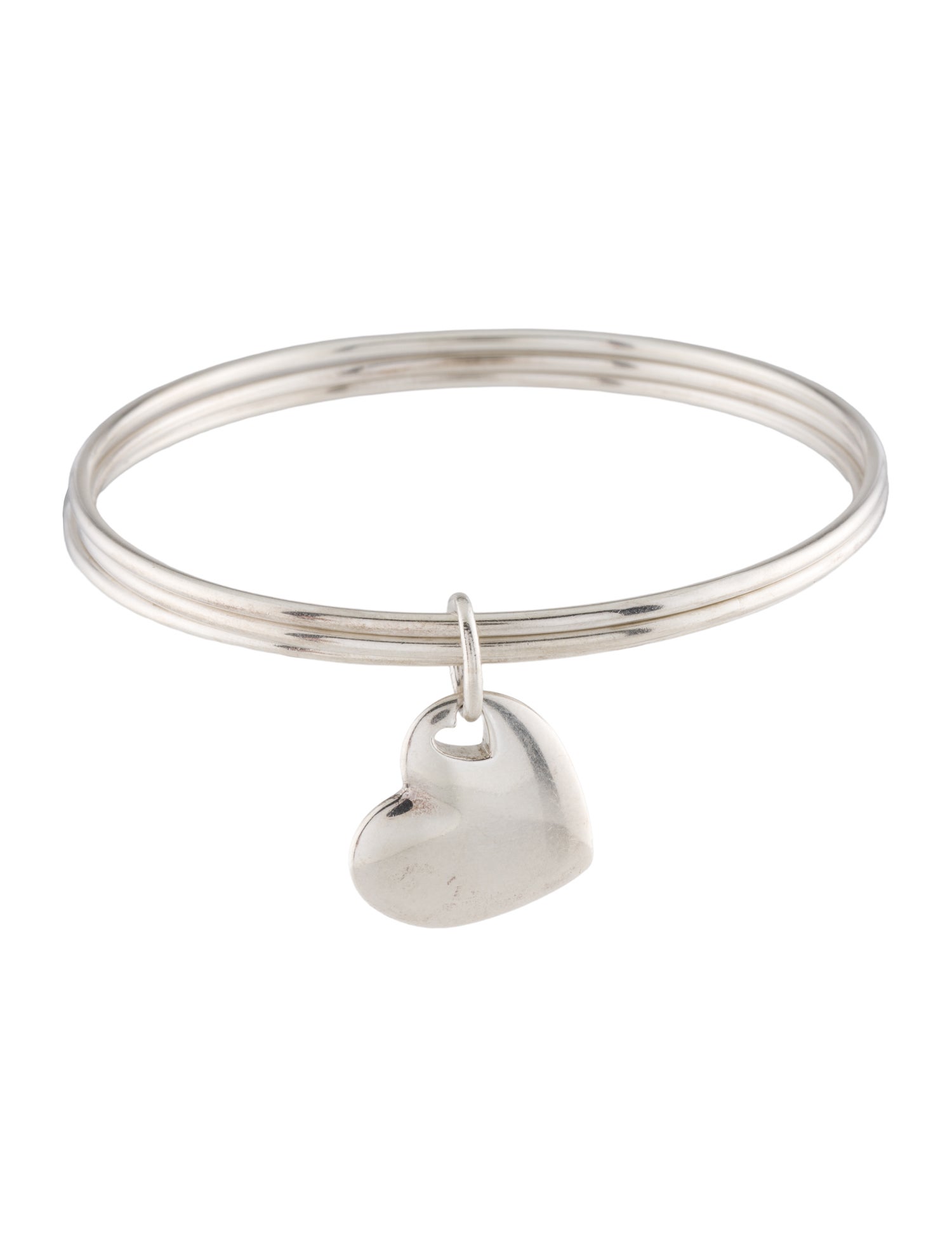 Tiffany & Co. Heart Charm Triple Bangle Bracelet