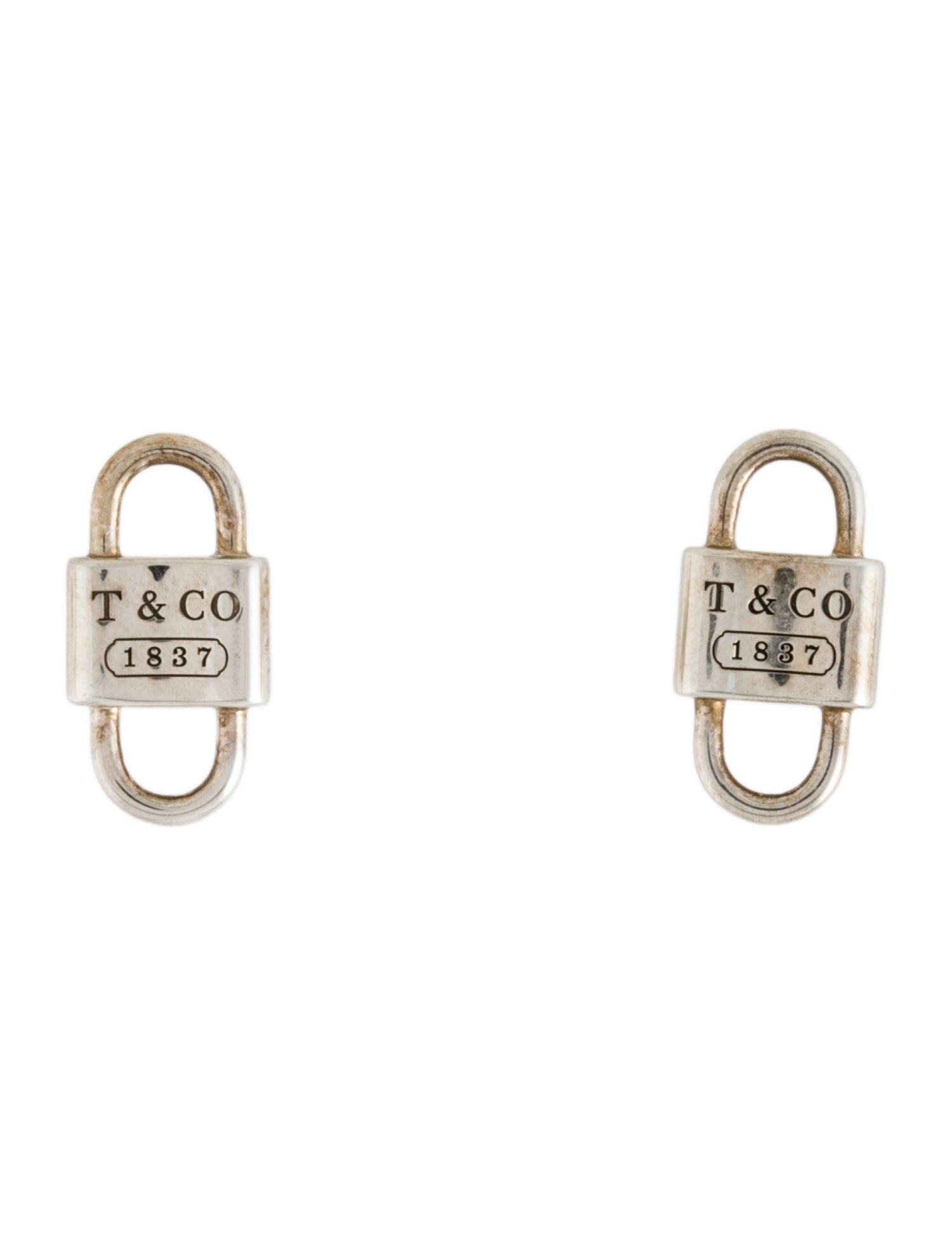Tiffany & Co. Small Double Lock Stud Earrings