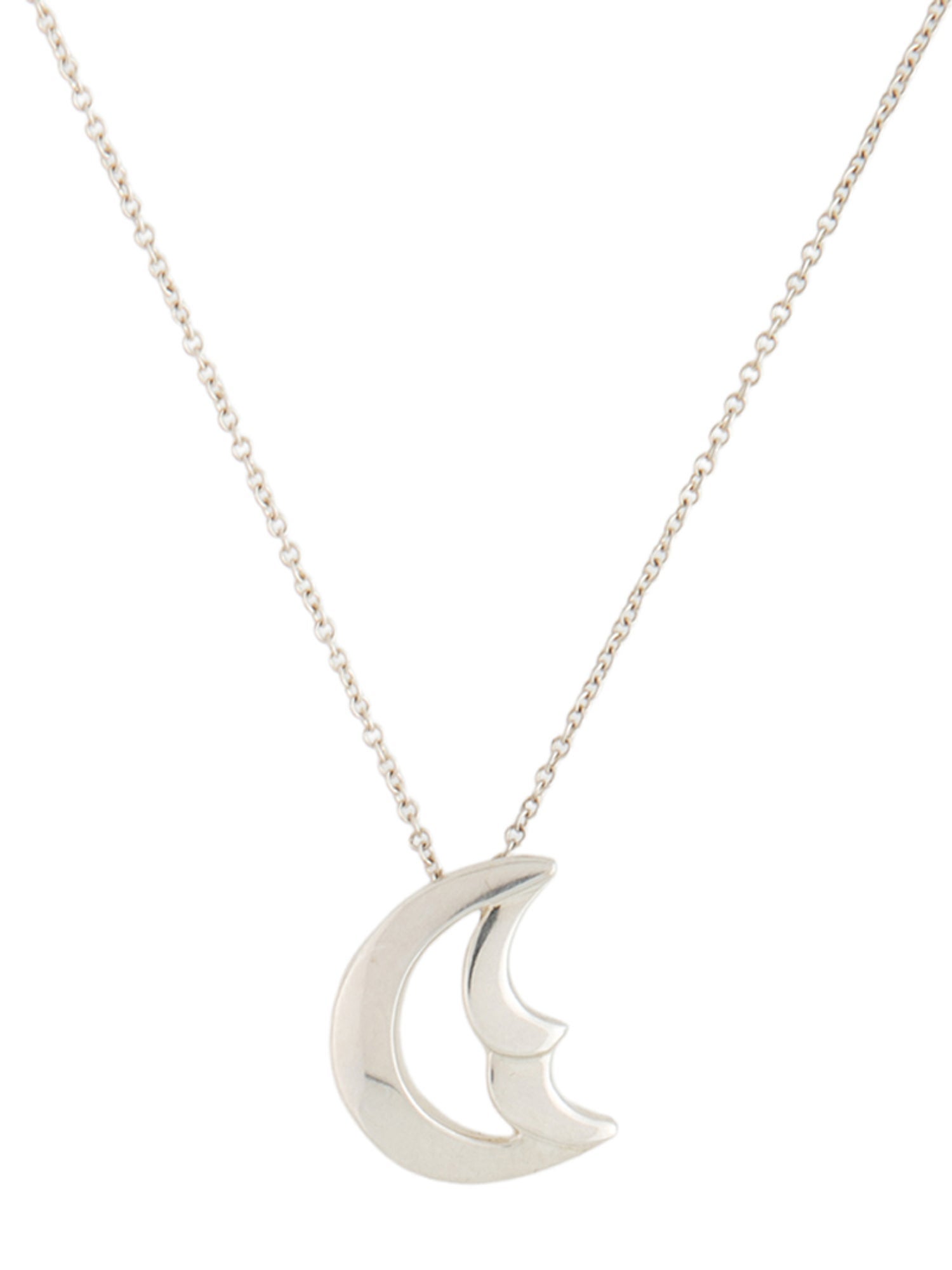 Tiffany & Co. Crescent Moon Pendant Necklace