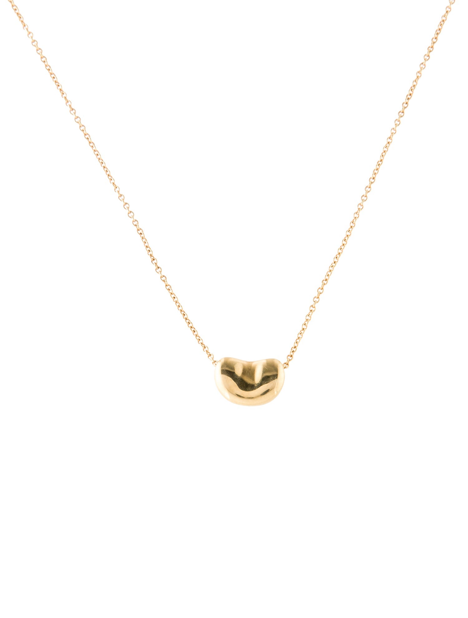 Tiffany & Co. 18K Bean Design Pendant Necklace
