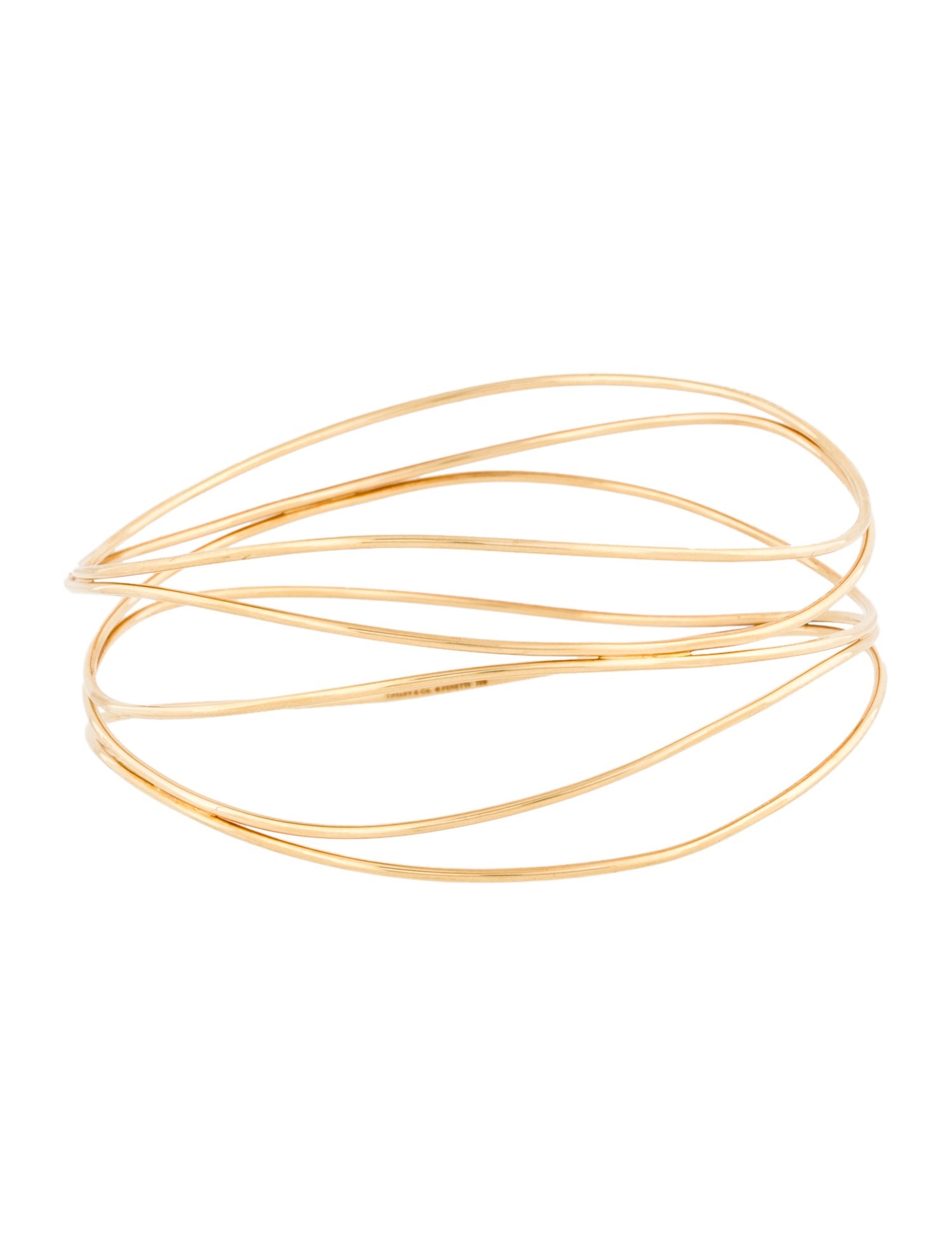 Tiffany & Co. 18K 5 Row Wave Bangle Bracelet