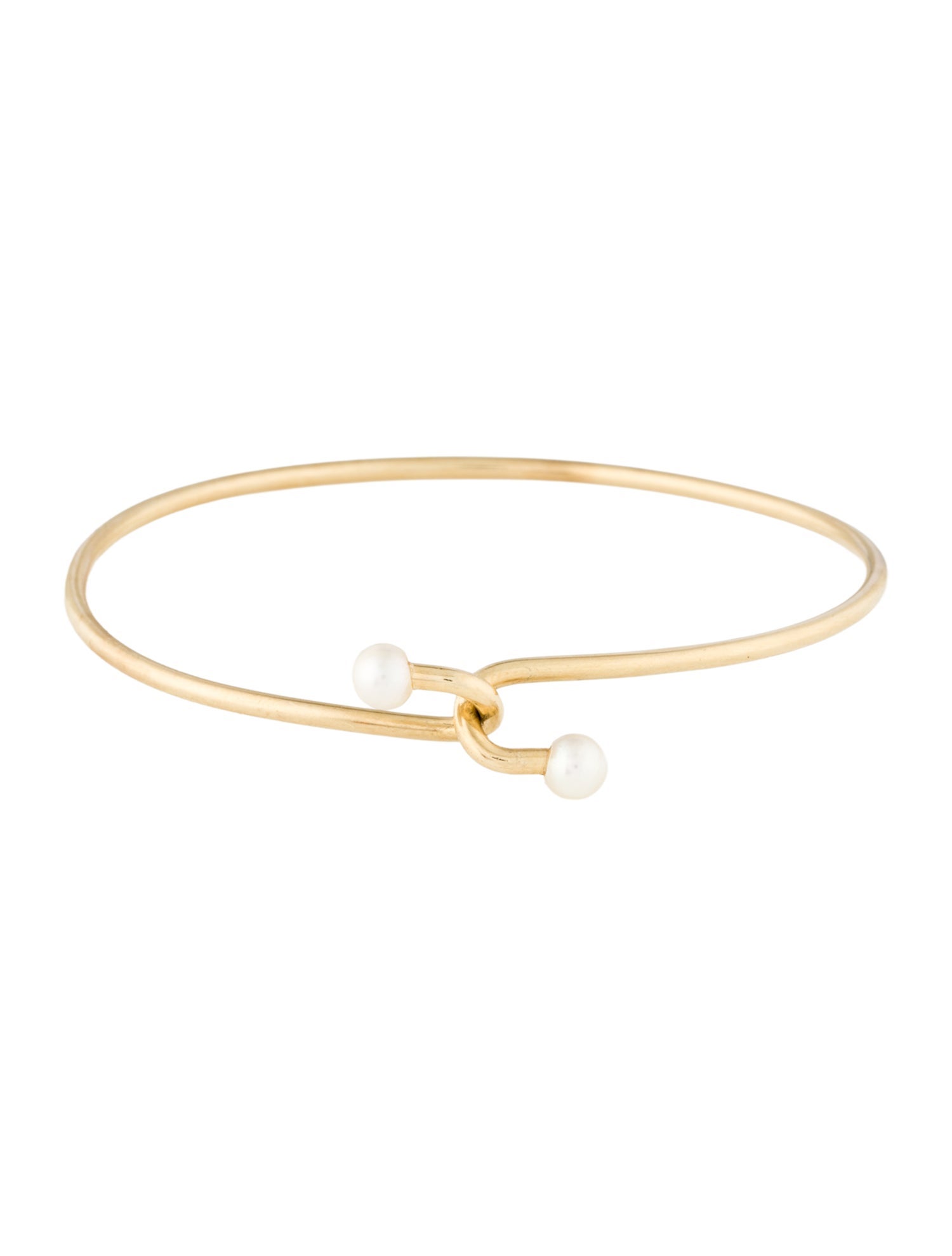 Tiffany & Co. Vintage 14K Pearl Hook Bangle Bracelet