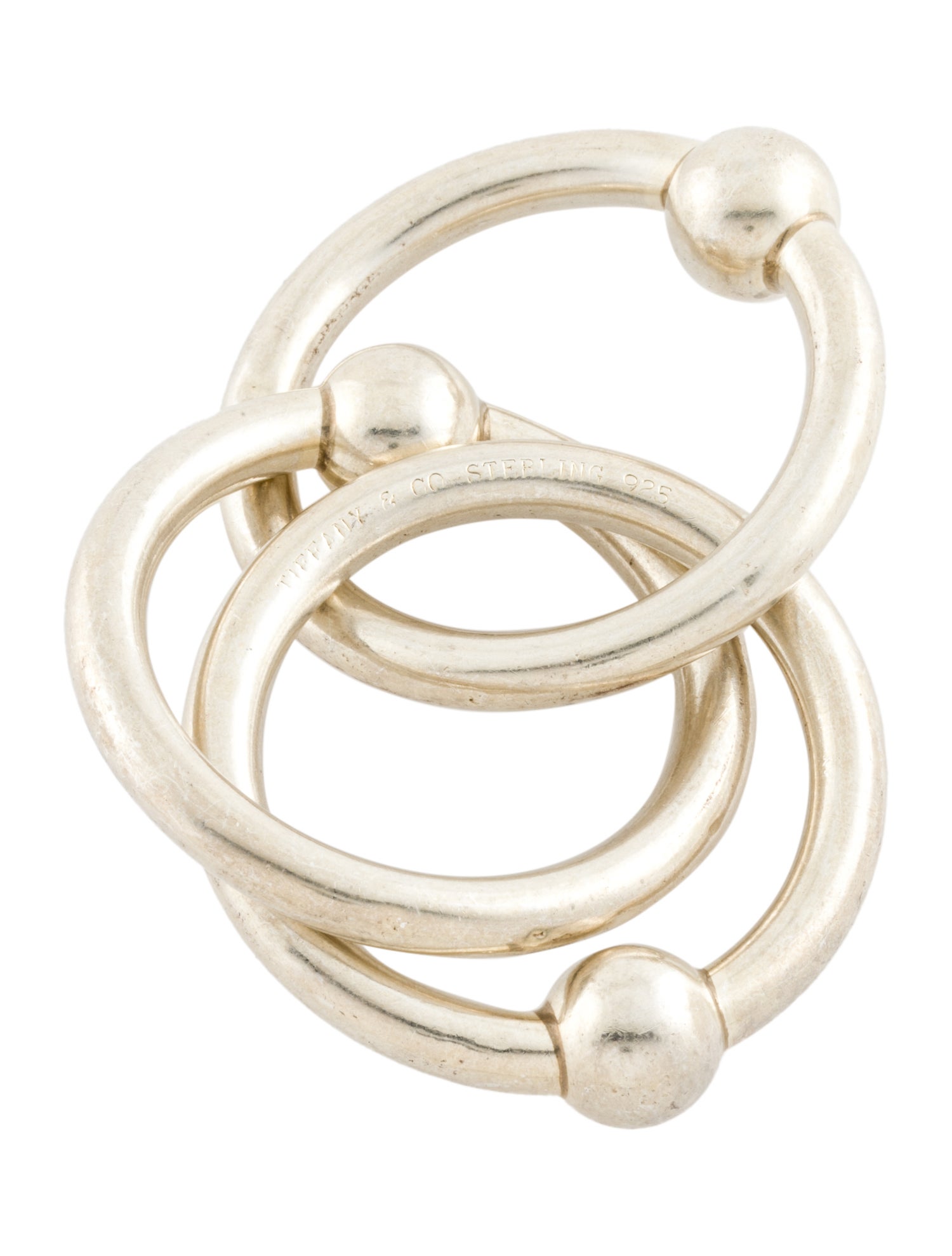 Tiffany & Co. Sterling Silver 3 Ring Baby Rattle