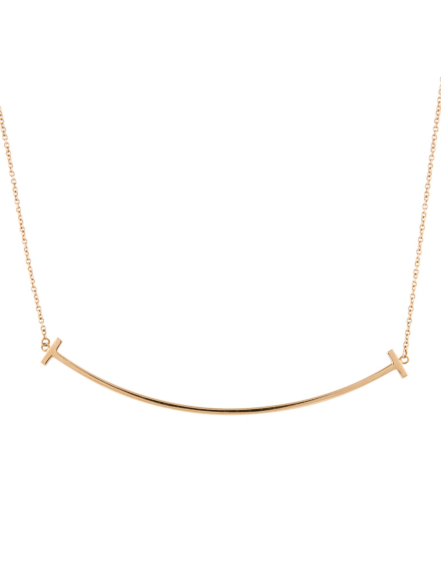 Tiffany & Co. 18K Large T Smile Pendant Necklace