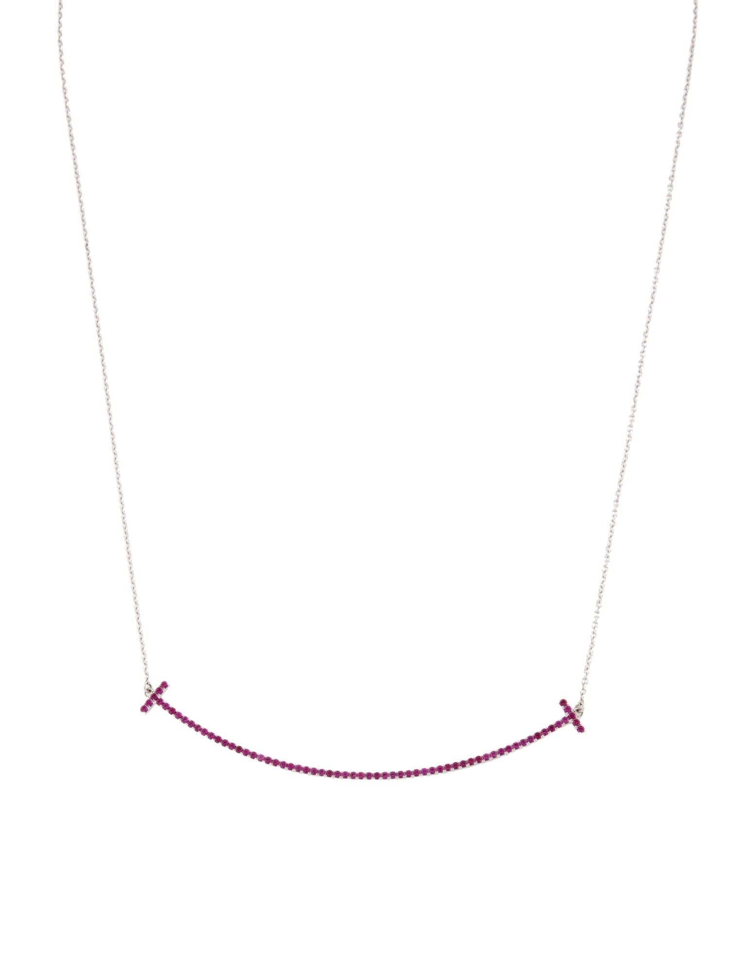 Tiffany & Co. T 18K Ruby Smile Pendant Necklace