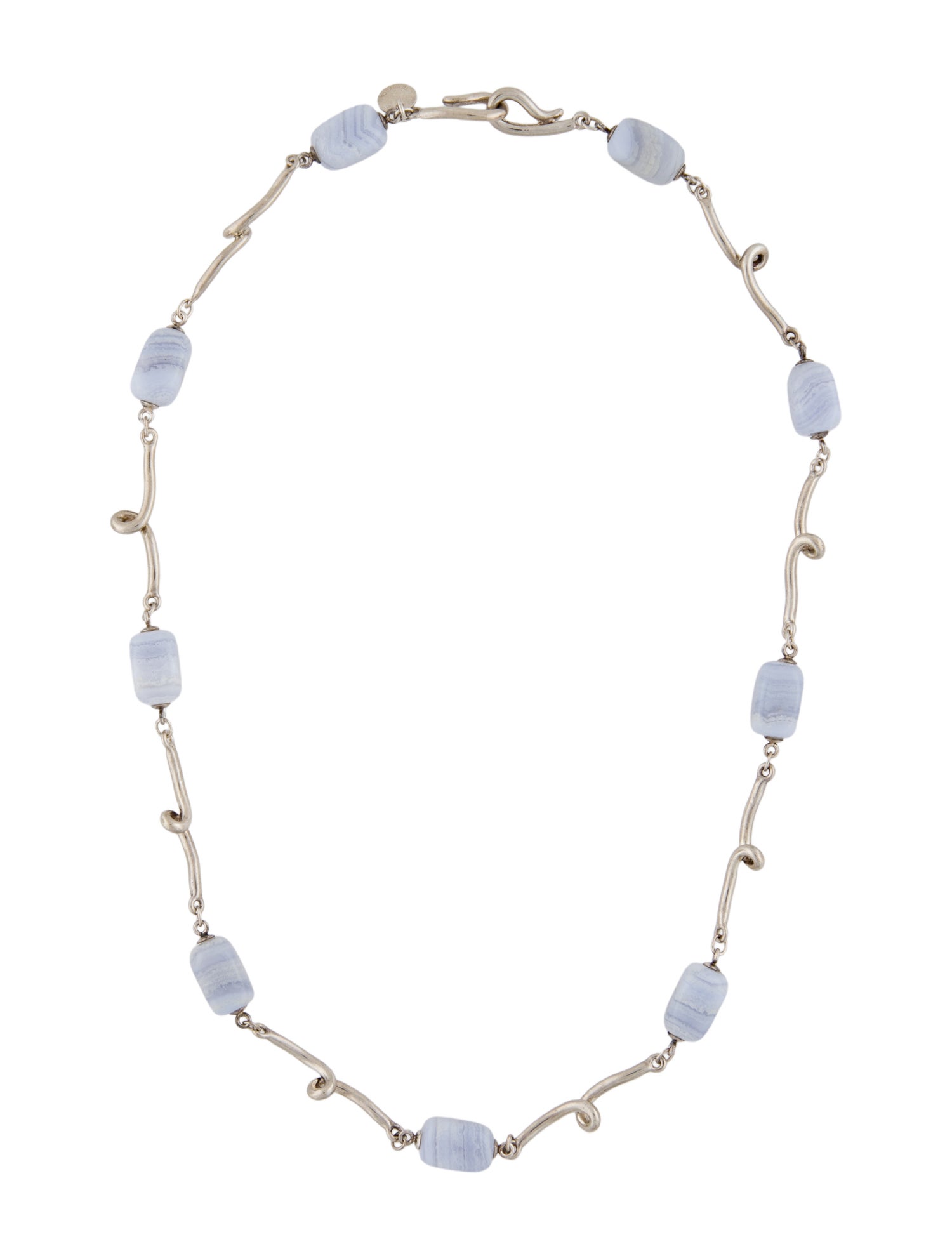Tiffany & Co. Blue Lace Agate Bead Twist Station Necklace