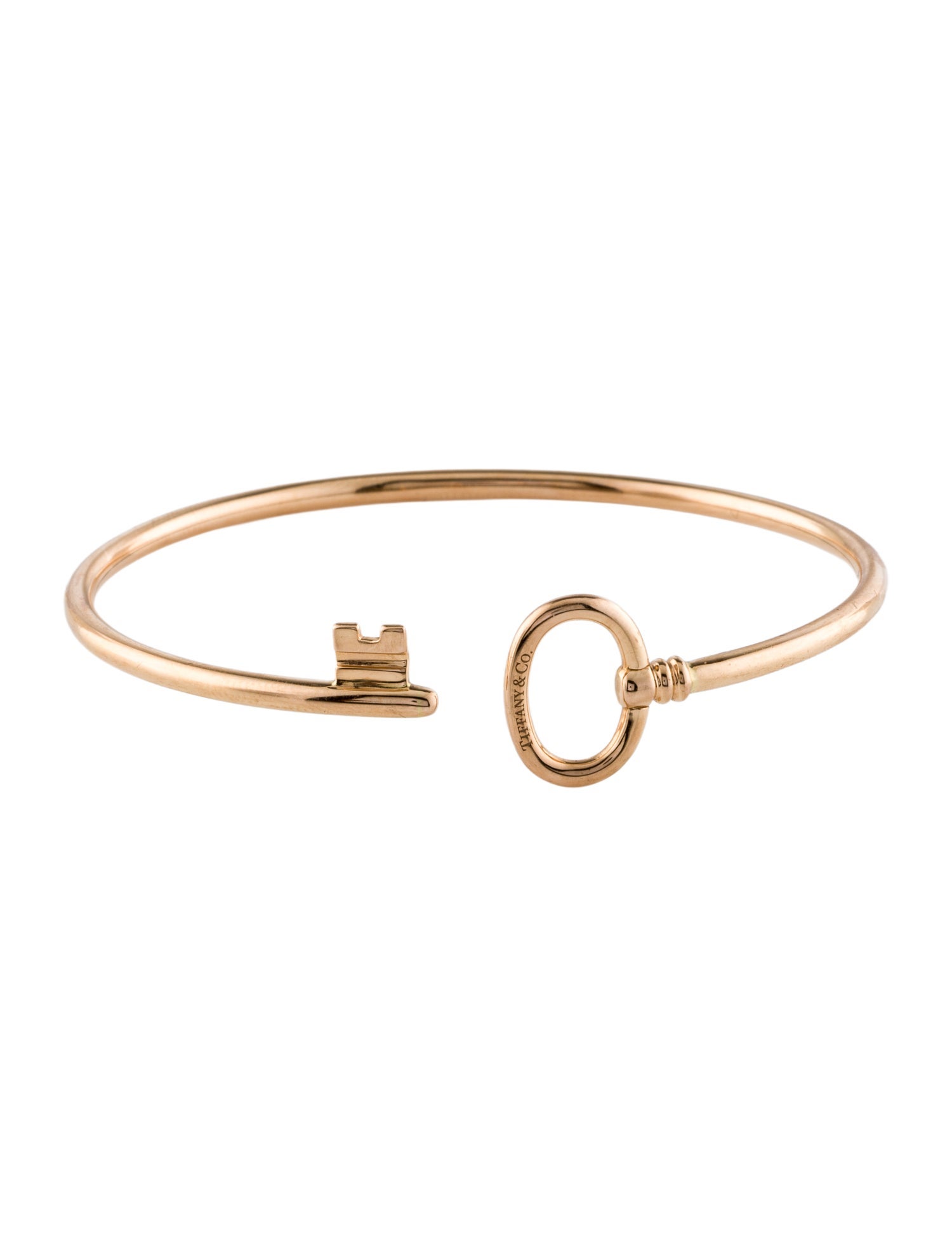 Tiffany & Co. 18K Oval Key Wire Bracelet