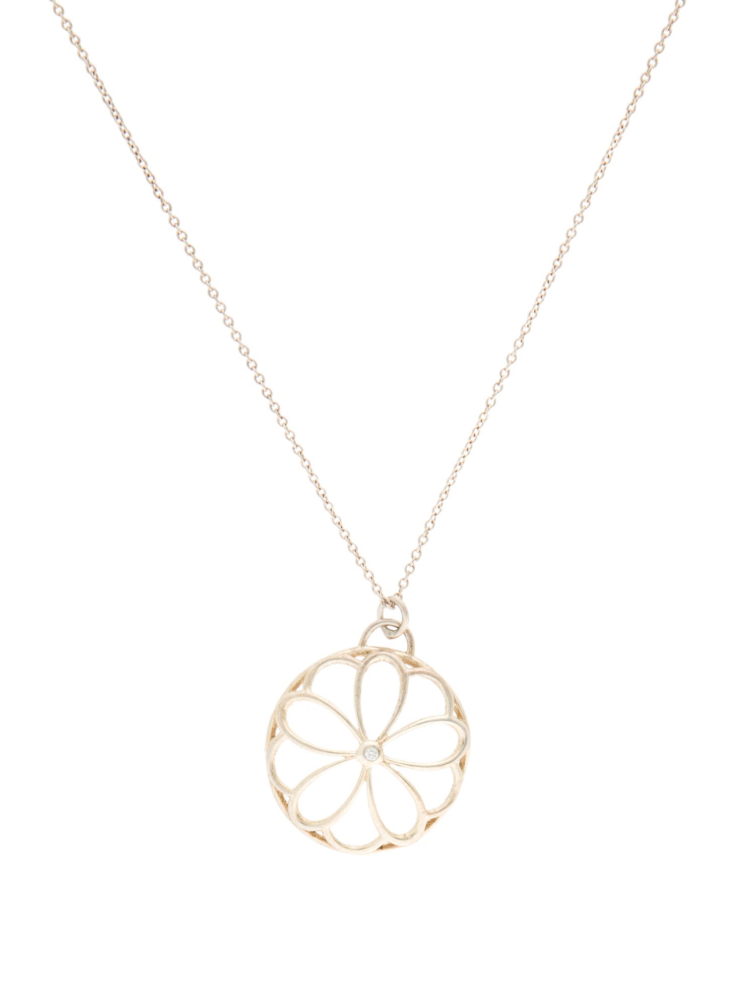 Tiffany & Co. Diamond Garden Flower Pendant Necklace