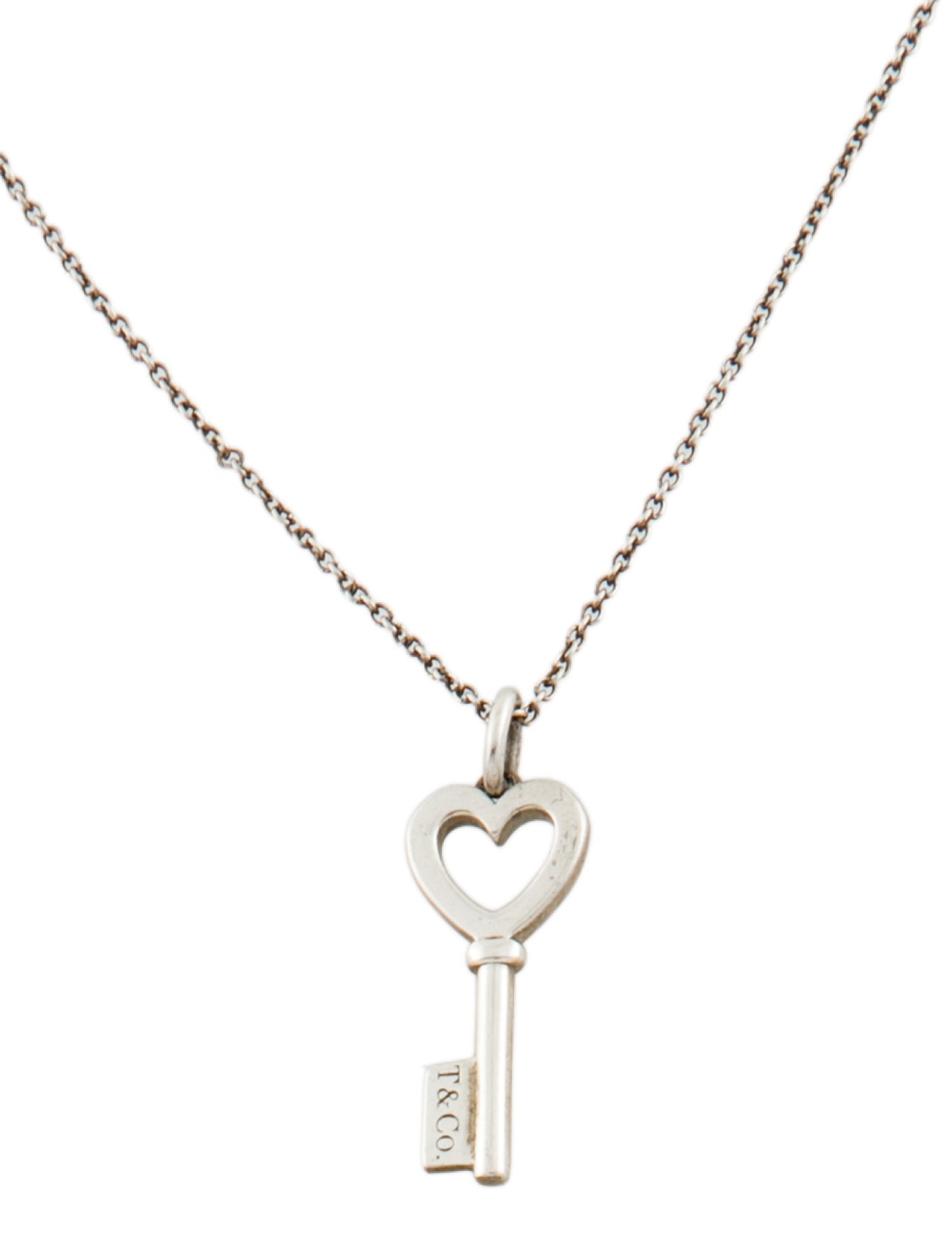 Tiffany & Co. Heart Key Pendant Necklace