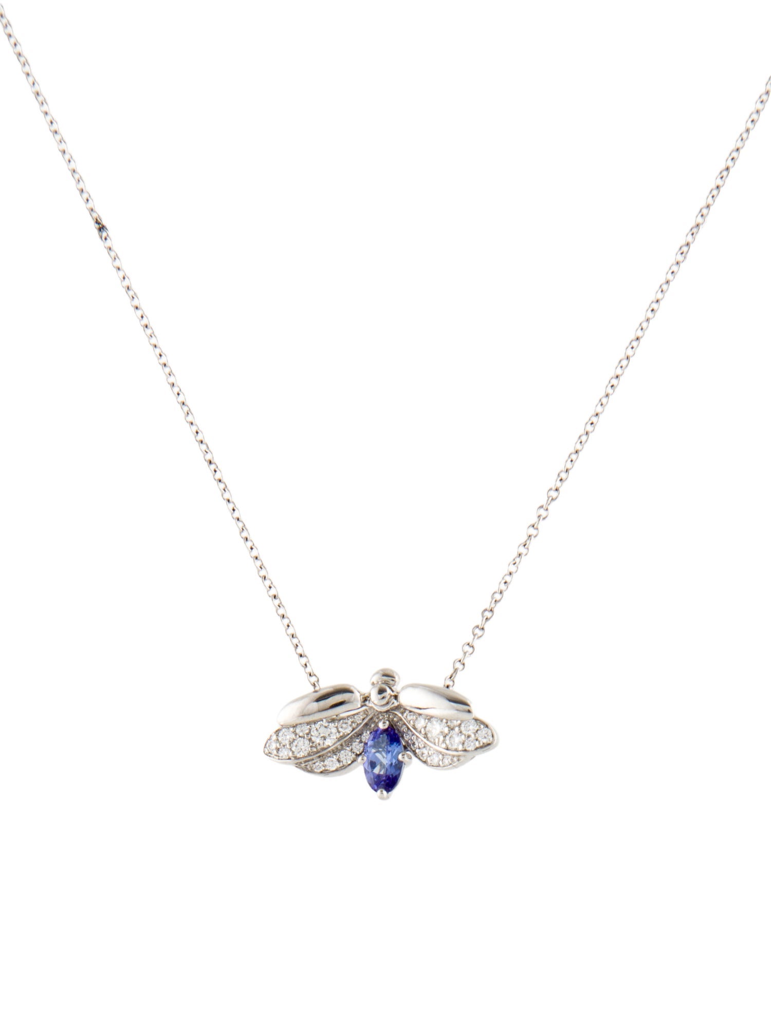 Tiffany & Co. Platinum Tanzanite & Diamond Firefly Pendant Necklace