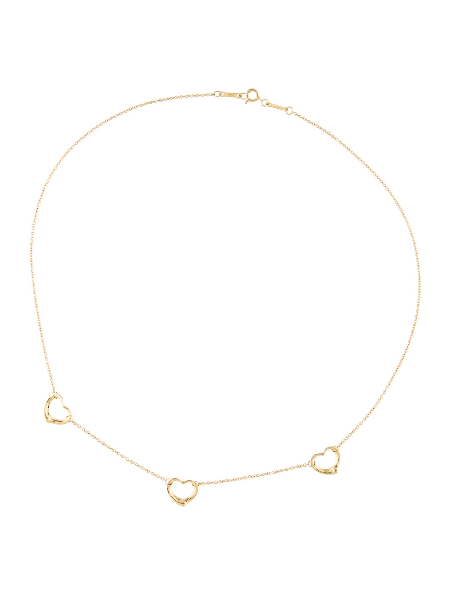 Tiffany & Co. Vintage 18K Open Heart Pendant Necklace