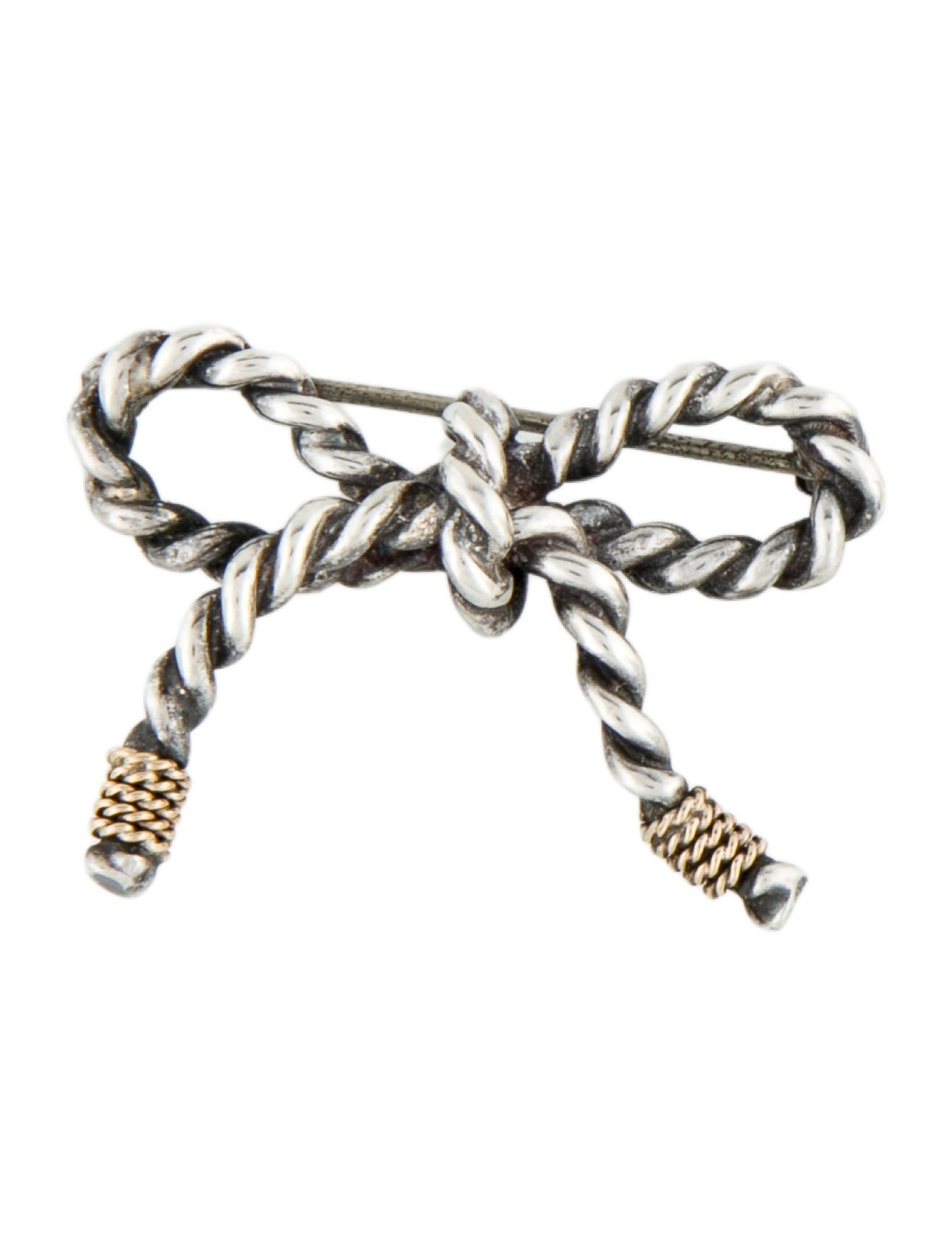 Tiffany & Co. Vintage Two-Tone Rope Bow Brooch