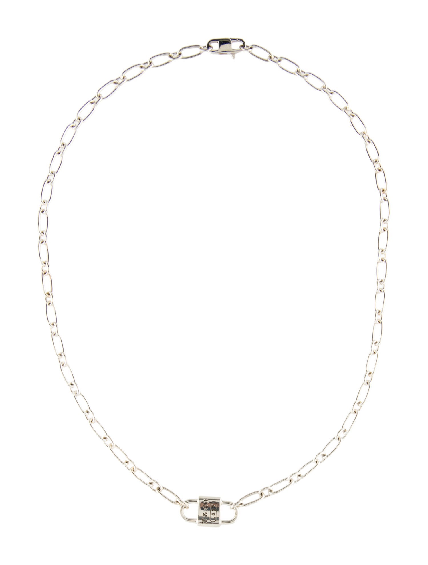 Tiffany & Co. 1837 Small Double Lock Necklace