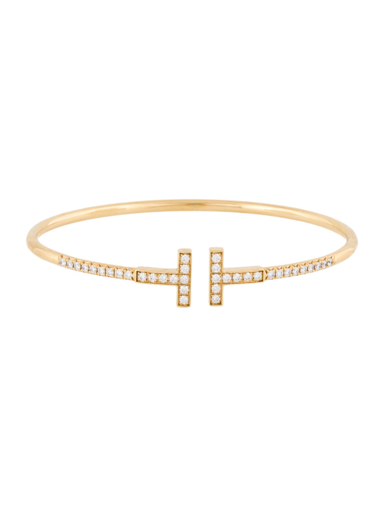 Tiffany & Co. 18K Diamond Wire Bangle Bracelet