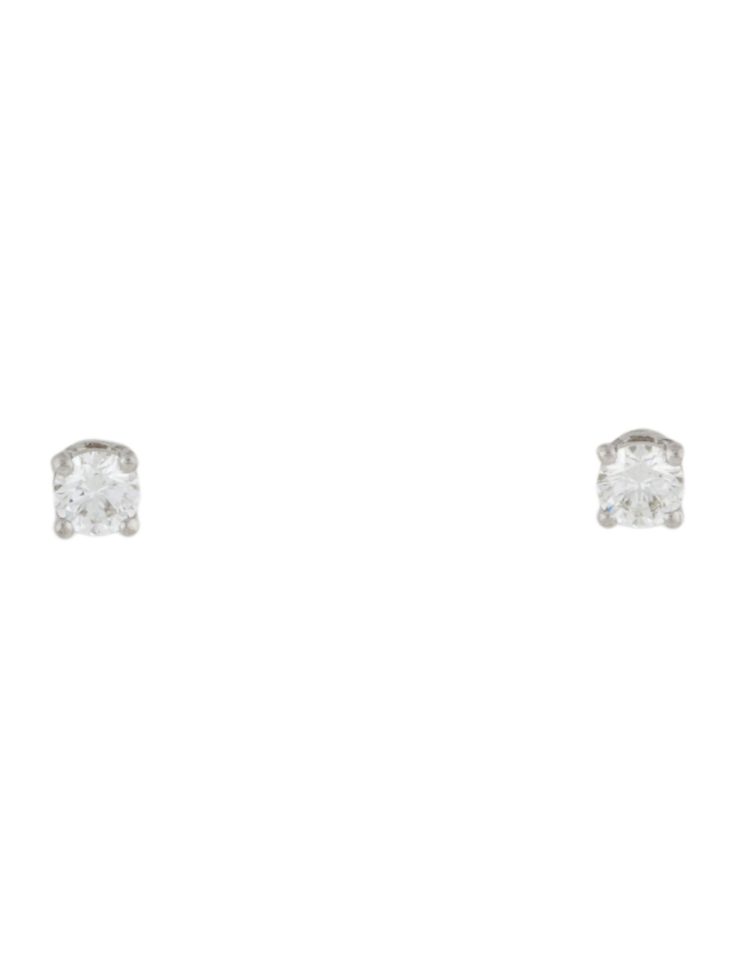 Tiffany & Co. Platinum Diamond Solitaire Stud Earrings