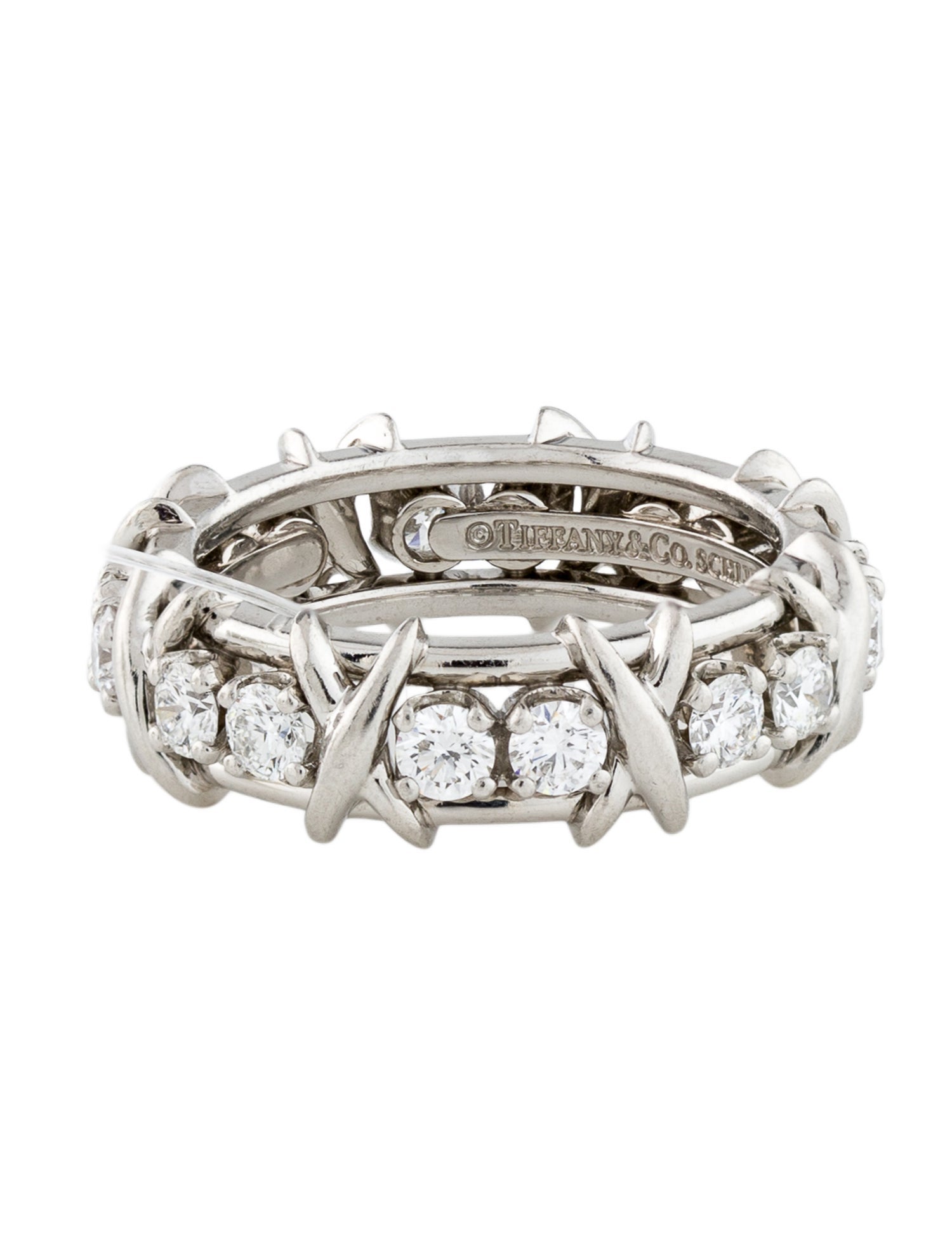 Tiffany & Co. Platinum Diamond Sixteen Stone Ring