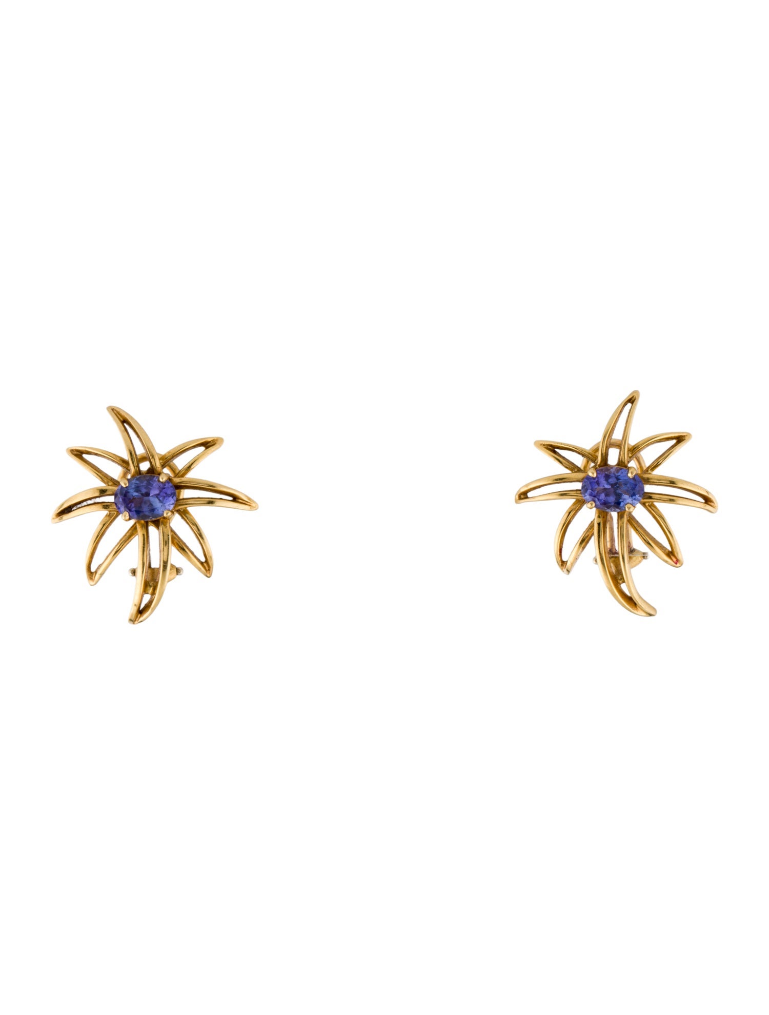 Tiffany & Co. Vintage 18K 2.46ctw Tanzanite Fireworks Earclip Earrings