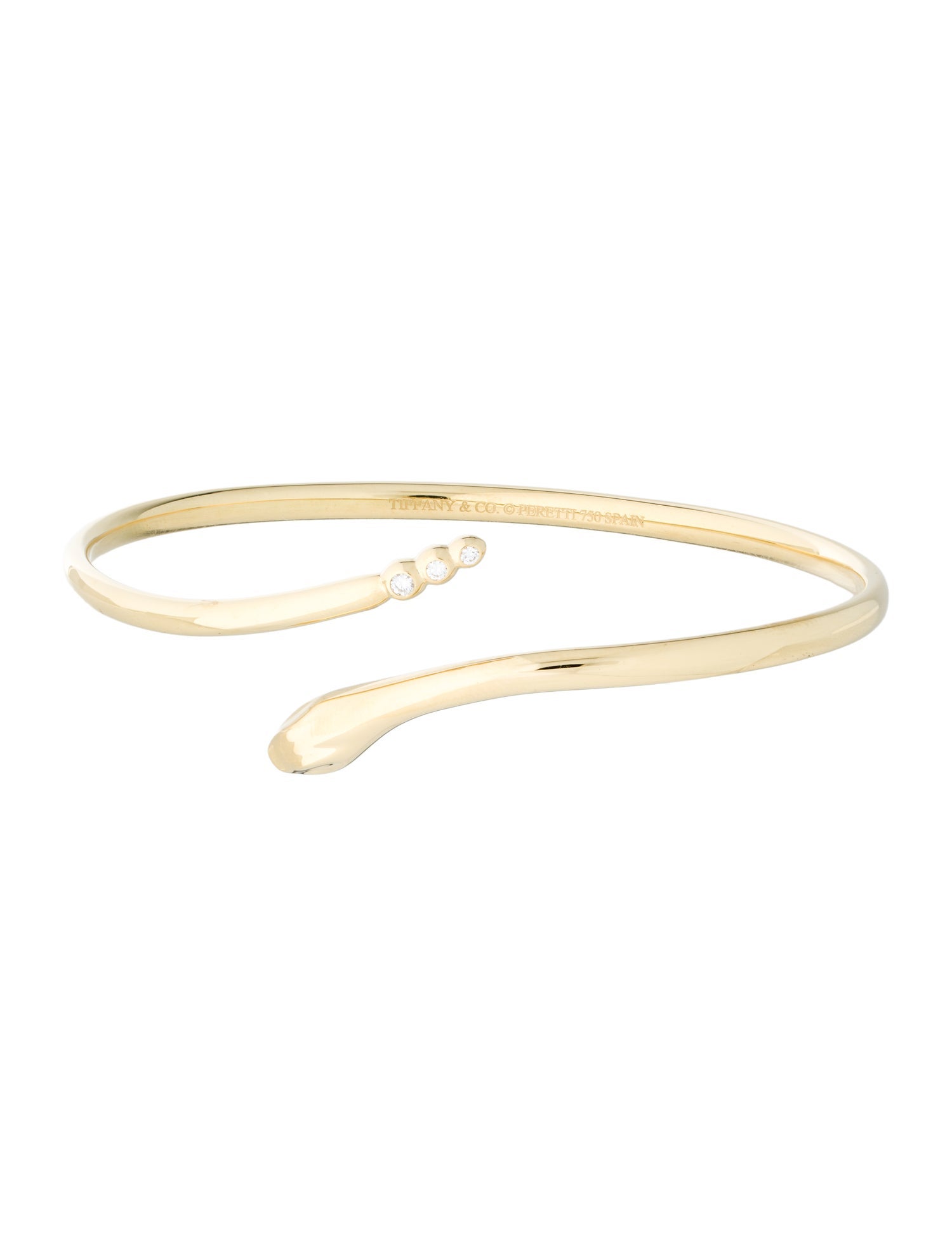 Tiffany & Co. 18K Diamond Snake Bangle Bracelet