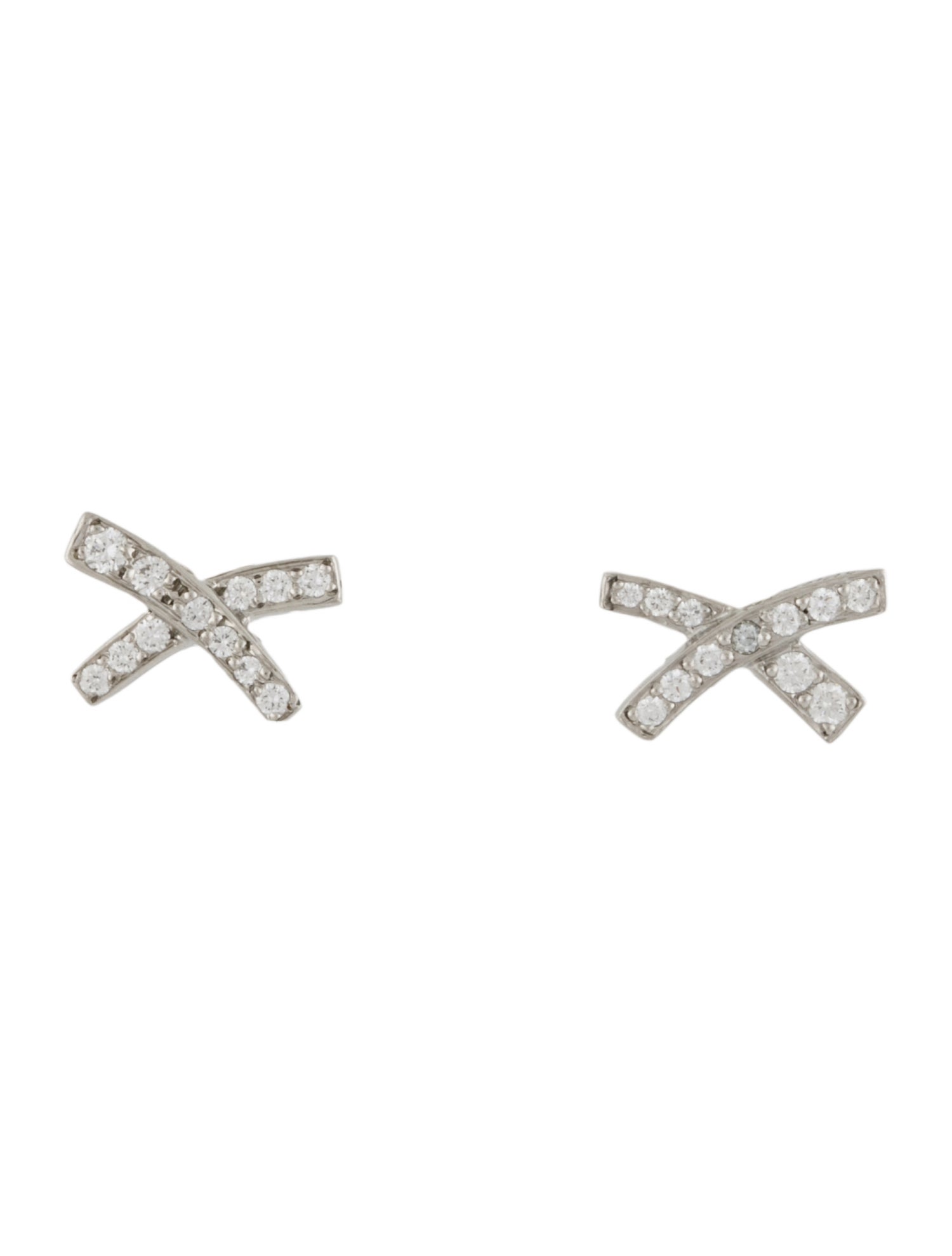 Tiffany & Co. Platinum Diamond Graffiti X Stud Earrings