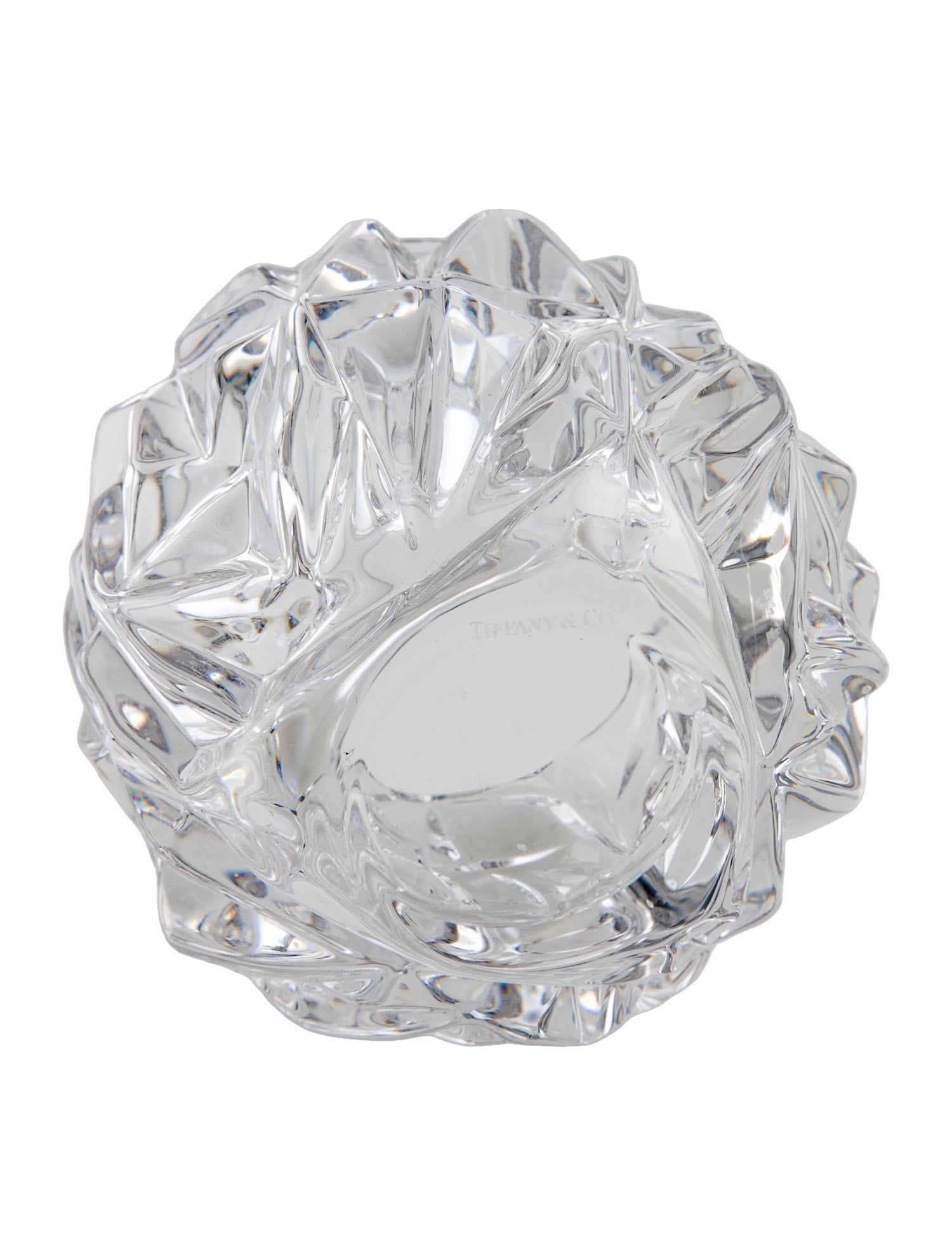 Tiffany & Co. Rock Cut Crystal Votive Candleholder
